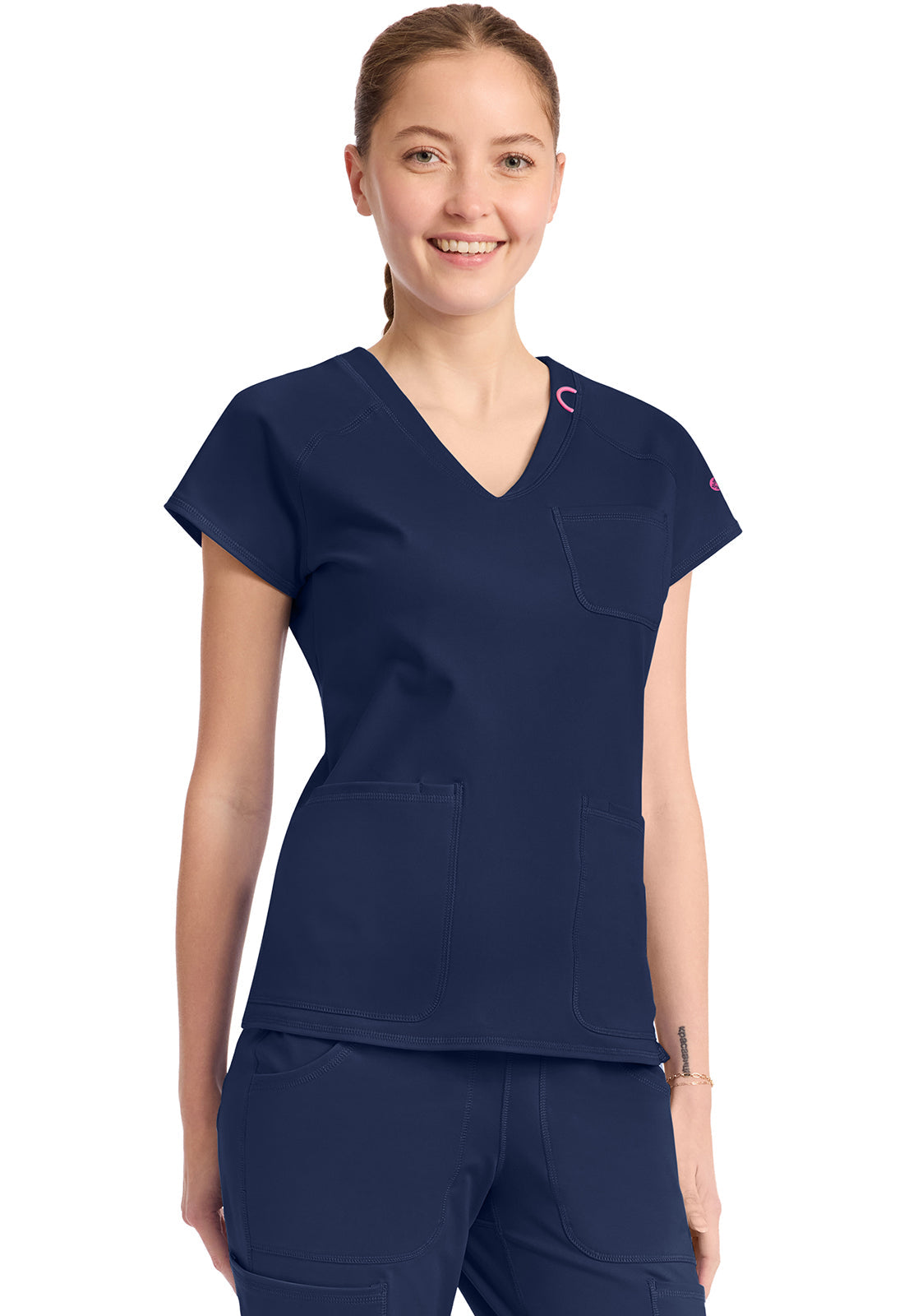 AMP Knit MC752 Raglan V-Neck Top Navy