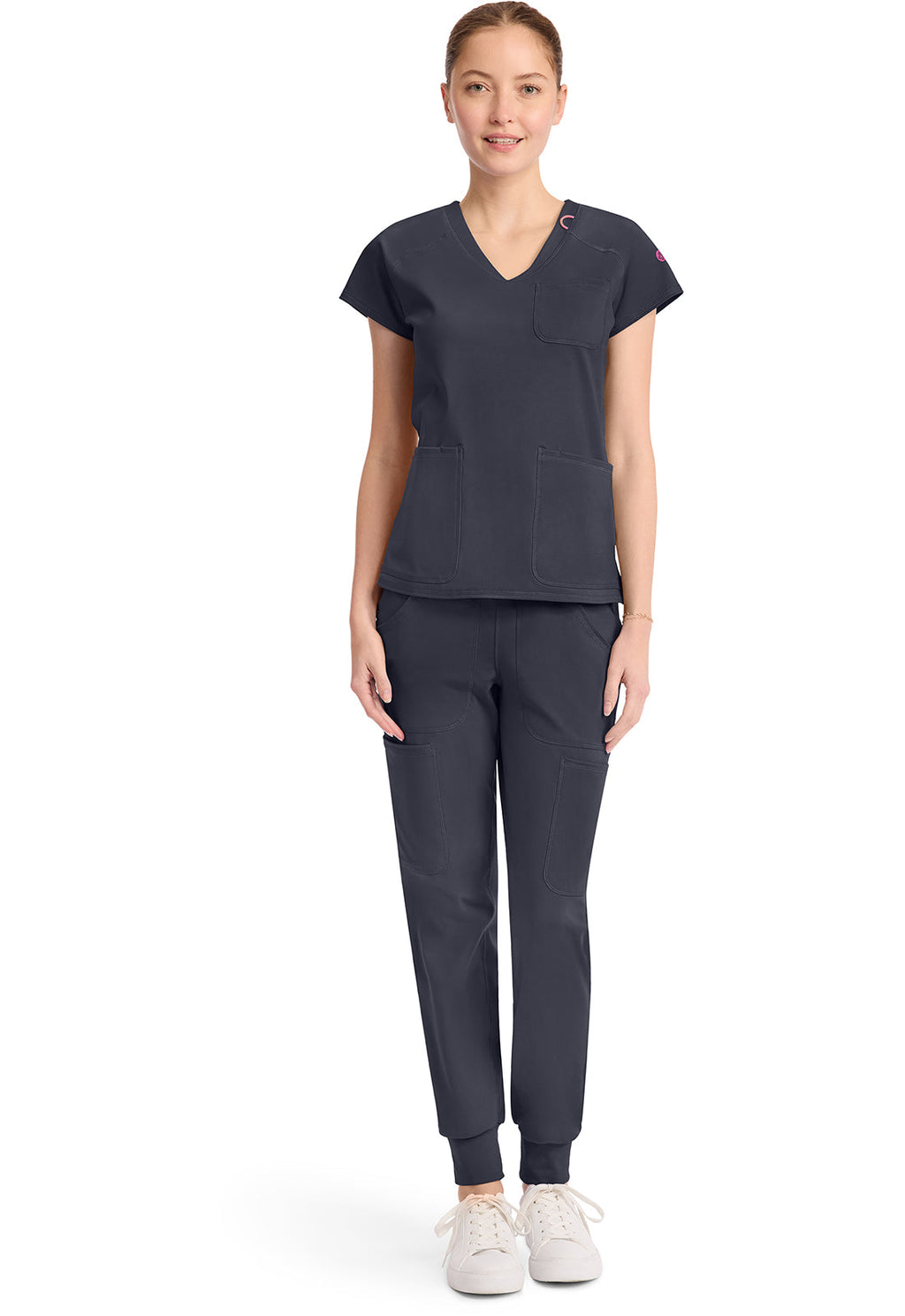 AMP Knit MC752 Raglan V-Neck Top Pewter