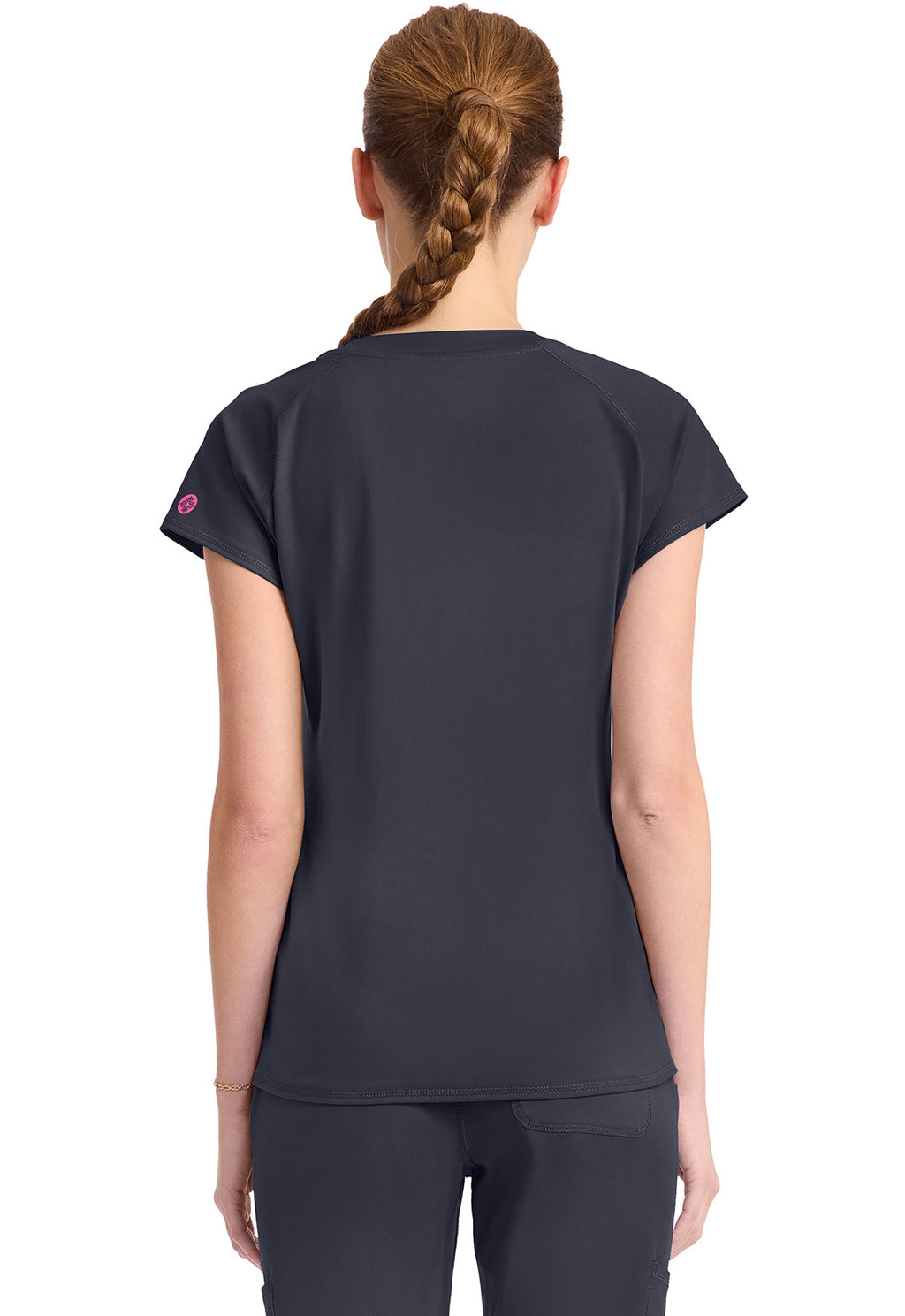 Amp Knit MC752 Women's Raglan V-Neck Scrub Top Pewter