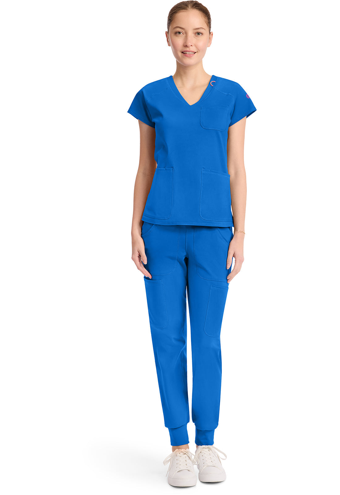 AMP Knit MC752 Raglan V-Neck Top Royal