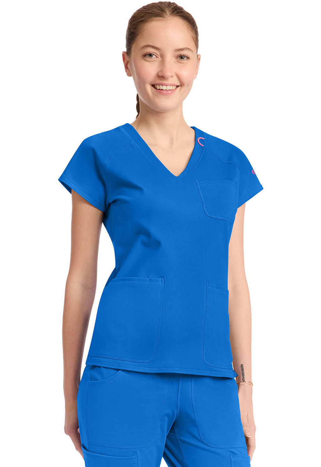 AMP Knit MC752 Raglan V-Neck Top Royal