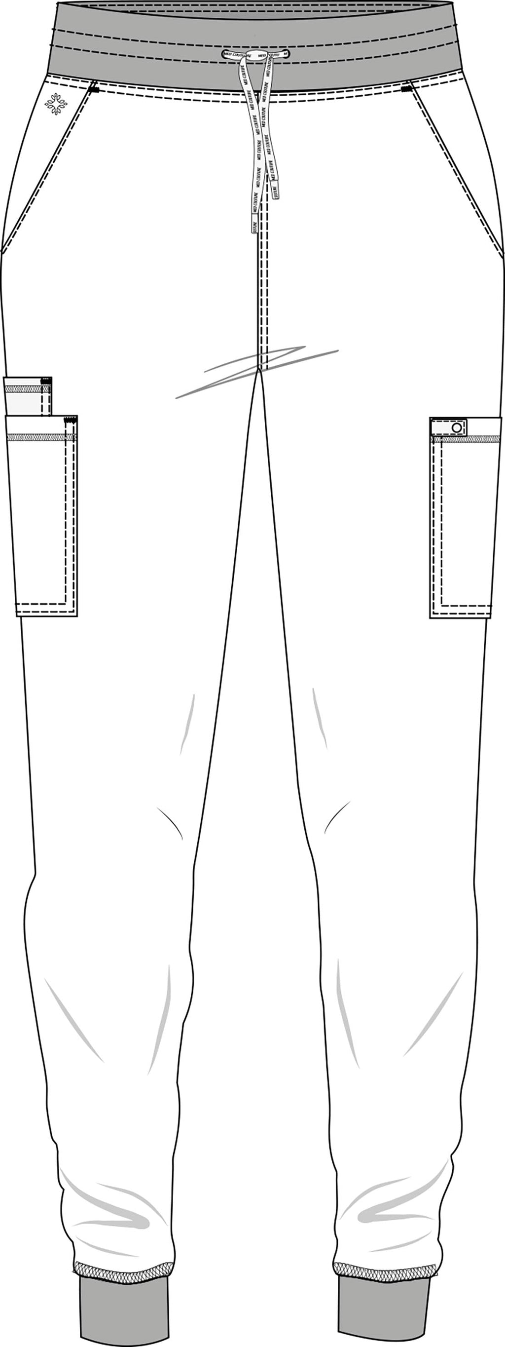 Touch MC7705 Women's Double Cargo Scrub Joggers Black