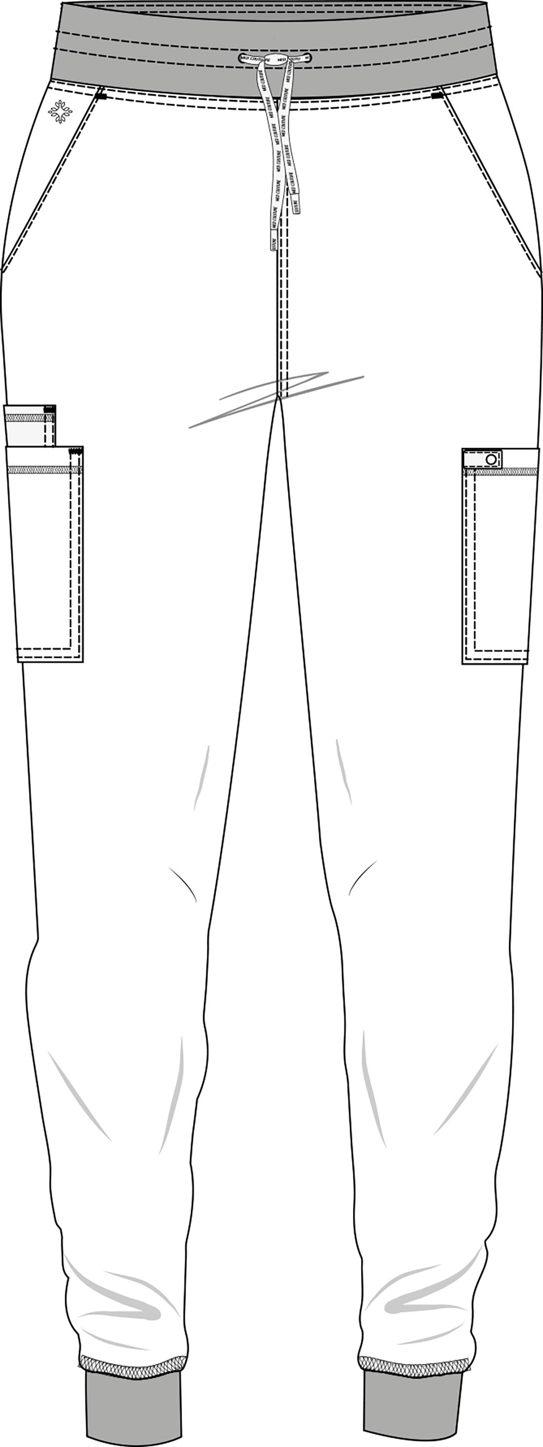 Touch MC7705 Women's Double Cargo Scrub Joggers Black