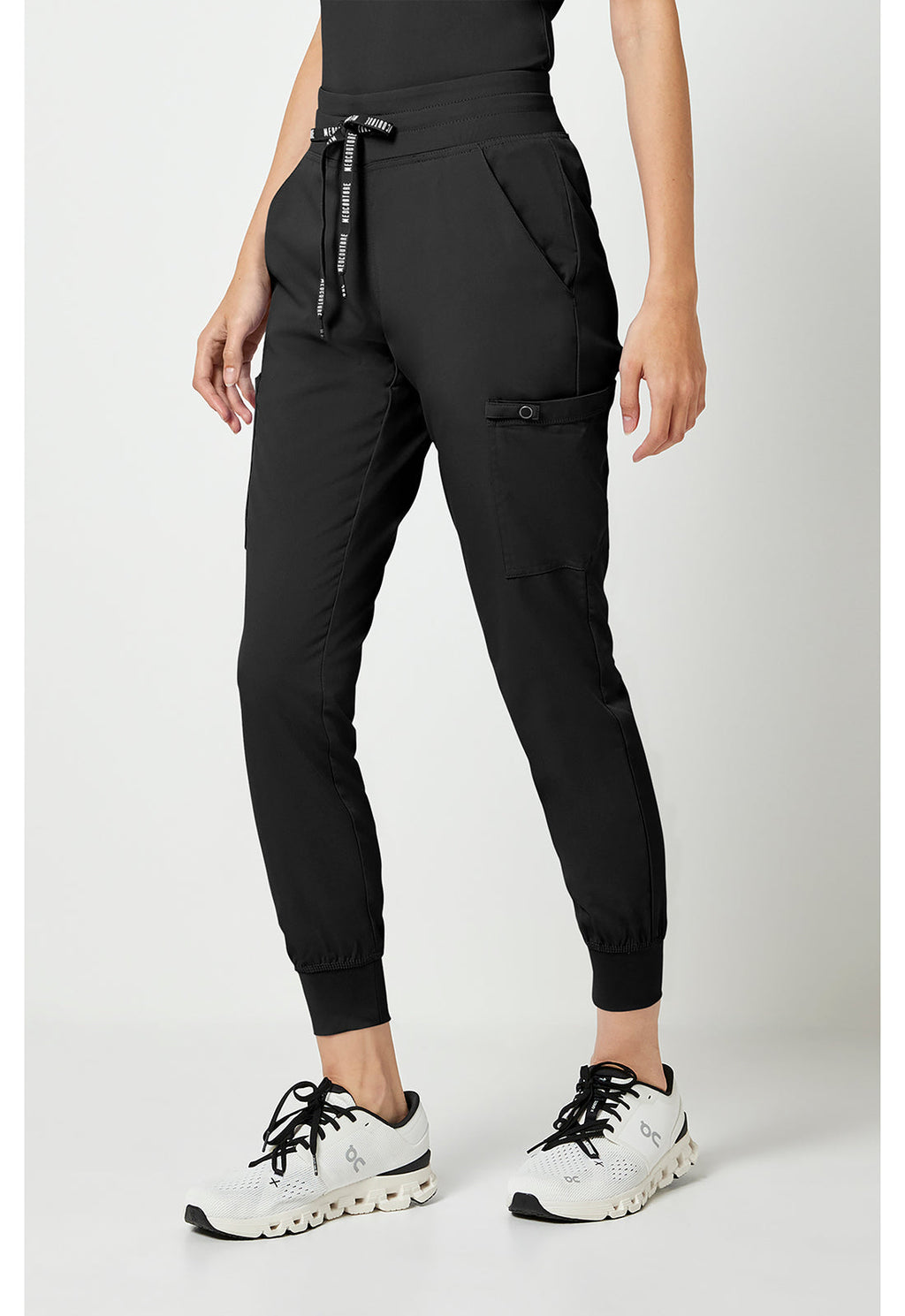 Touch MC7705 Women's Double Cargo Scrub Joggers Black