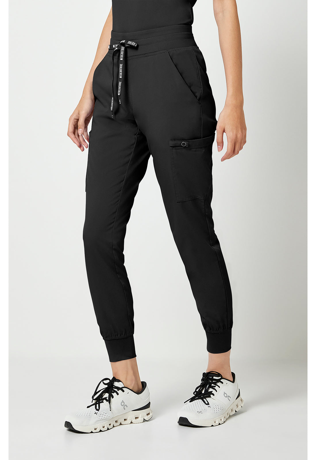 Touch MC7705 Women's Double Cargo Scrub Joggers Black