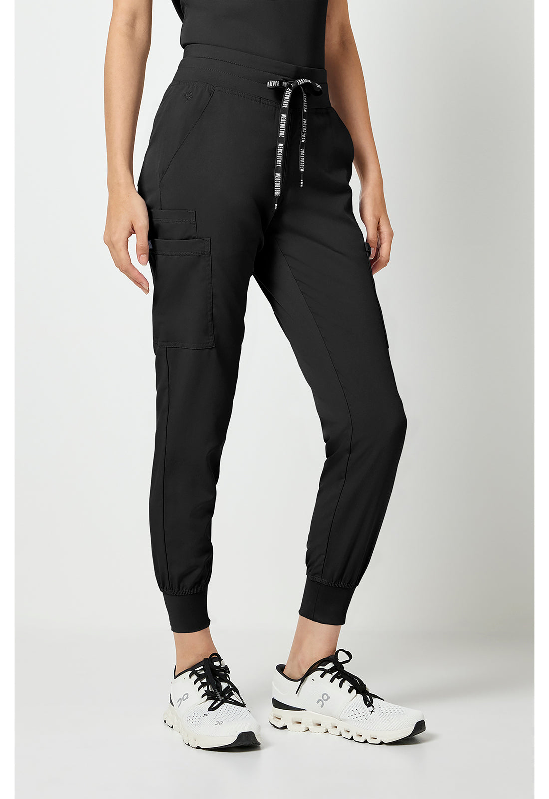 Touch MC7705 Women's Double Cargo Scrub Joggers Black