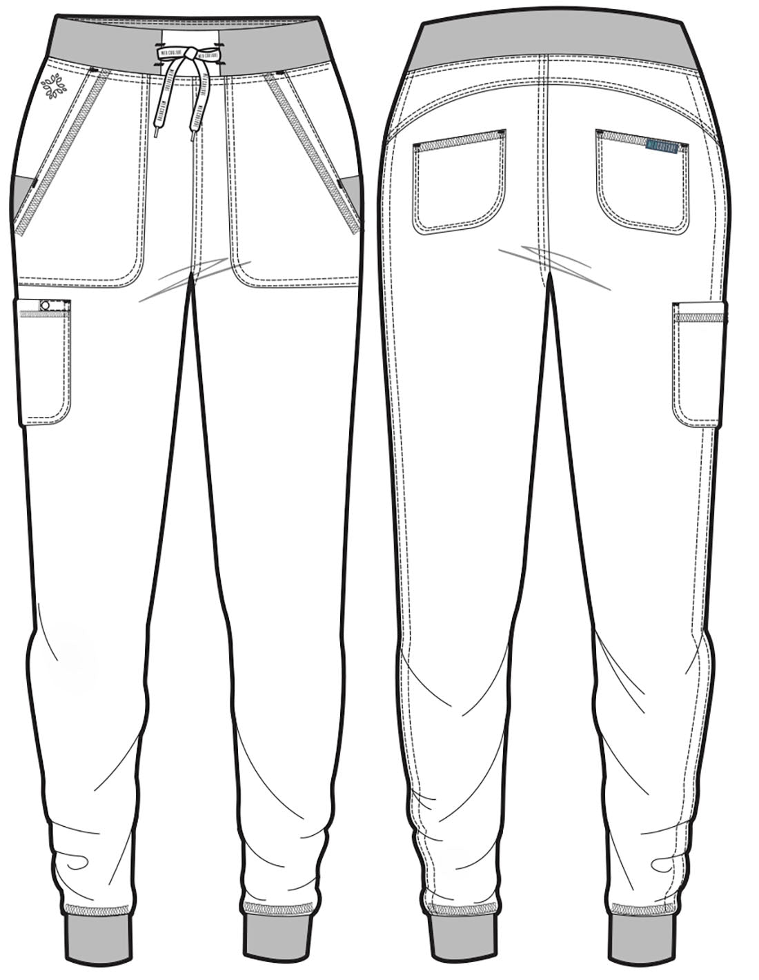 Touch MC7710 Women's Scrub Joggers Yoga Scrub Pants Black