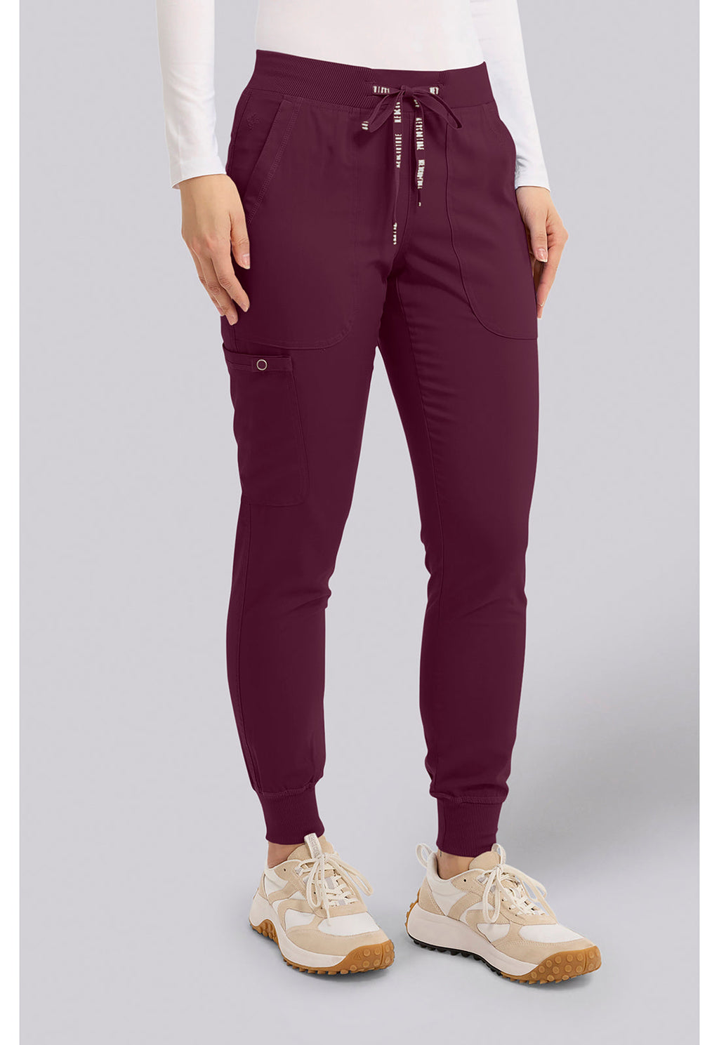 Touch MC7710 Women's Scrub Joggers Yoga Scrub Pants Wine