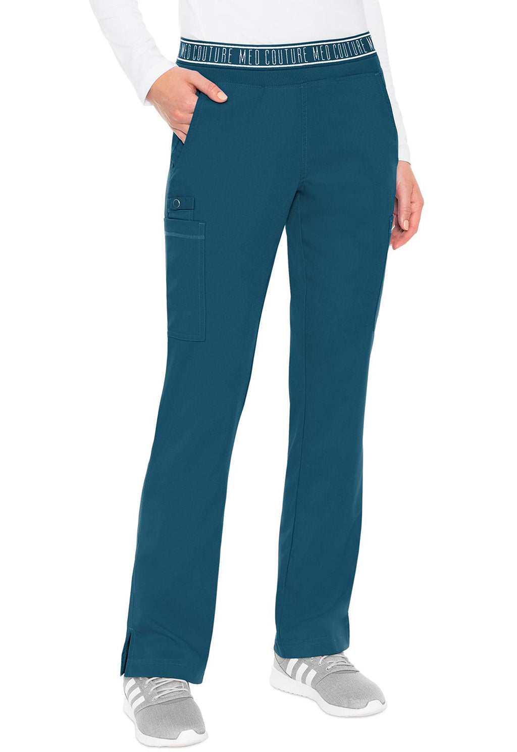 Touch MC7739 Women's Yoga 2 Cargo Pocket Scrub Pants Caribbean
