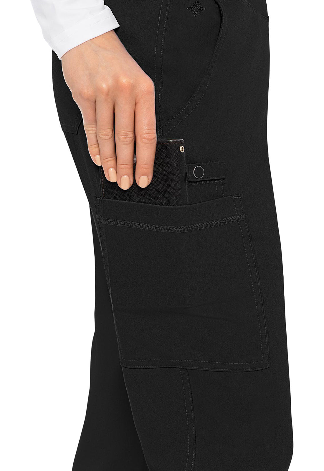 Touch MC7739 Women's Yoga 2 Cargo Pocket Scrub Pants Black
