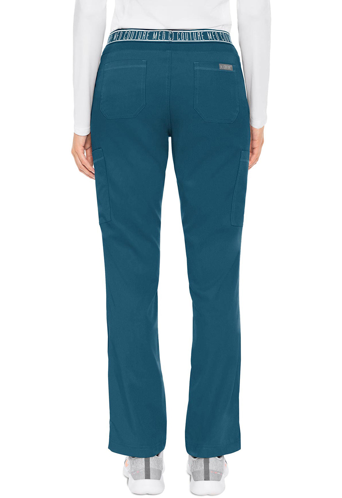 Touch MC7739 Women's Yoga 2 Cargo Pocket Scrub Pants Caribbean