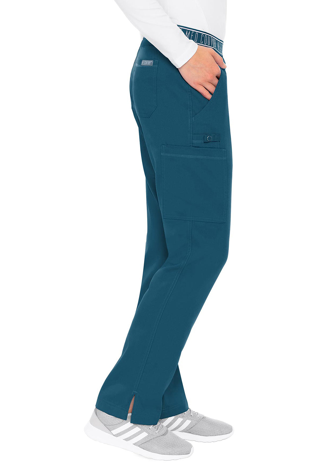 Touch MC7739 Women's Yoga 2 Cargo Pocket Scrub Pants Caribbean