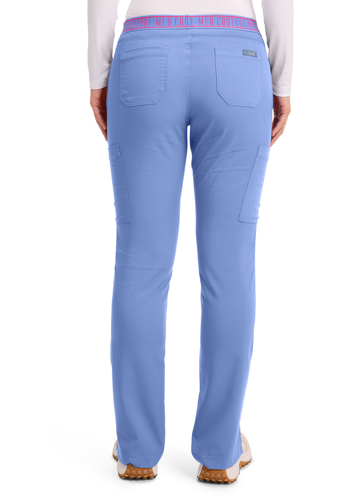 Touch MC7739 Women's Yoga 2 Cargo Pocket Scrub Pants Ciel