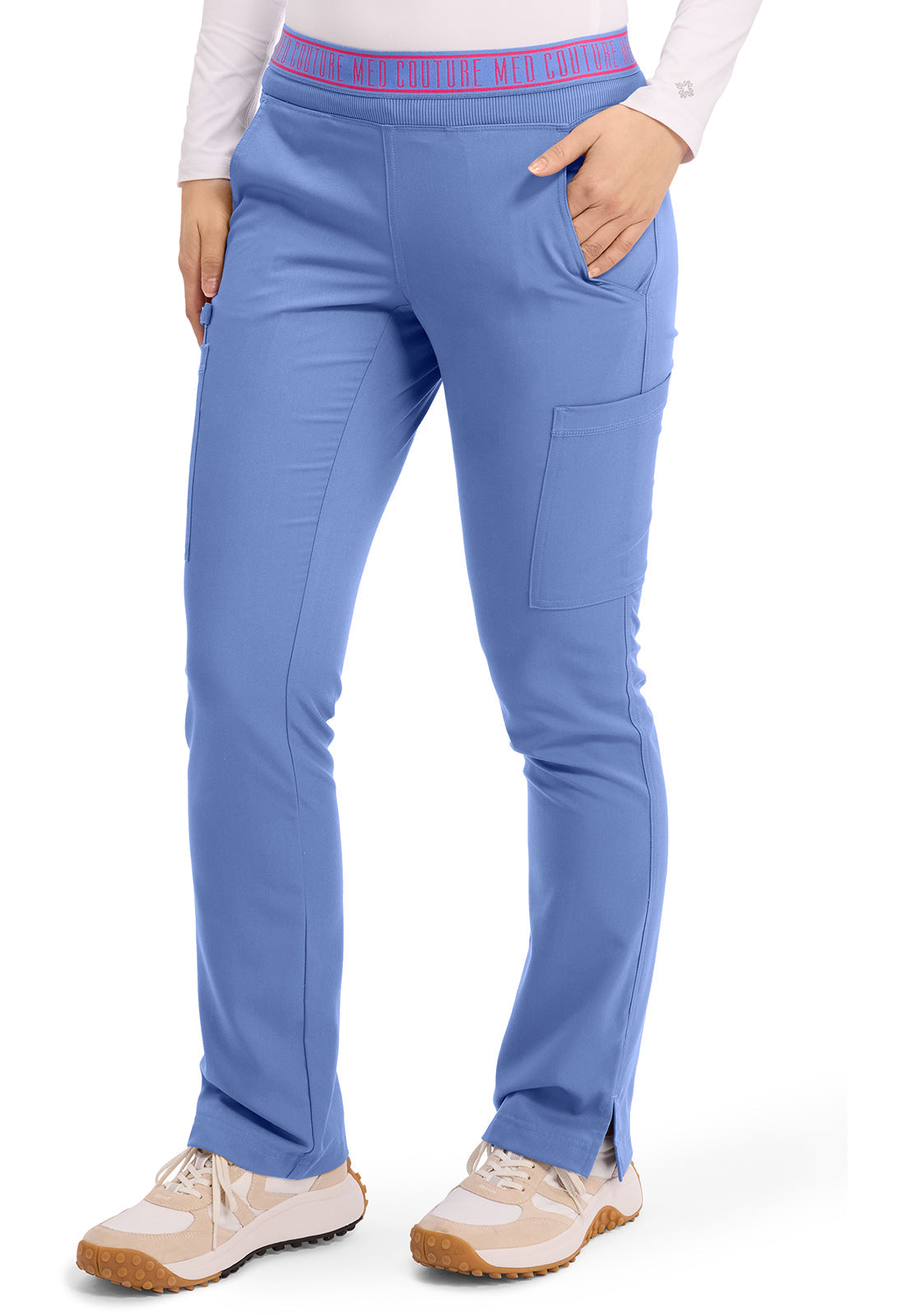 Touch MC7739 Women's Yoga 2 Cargo Pocket Scrub Pants Ciel