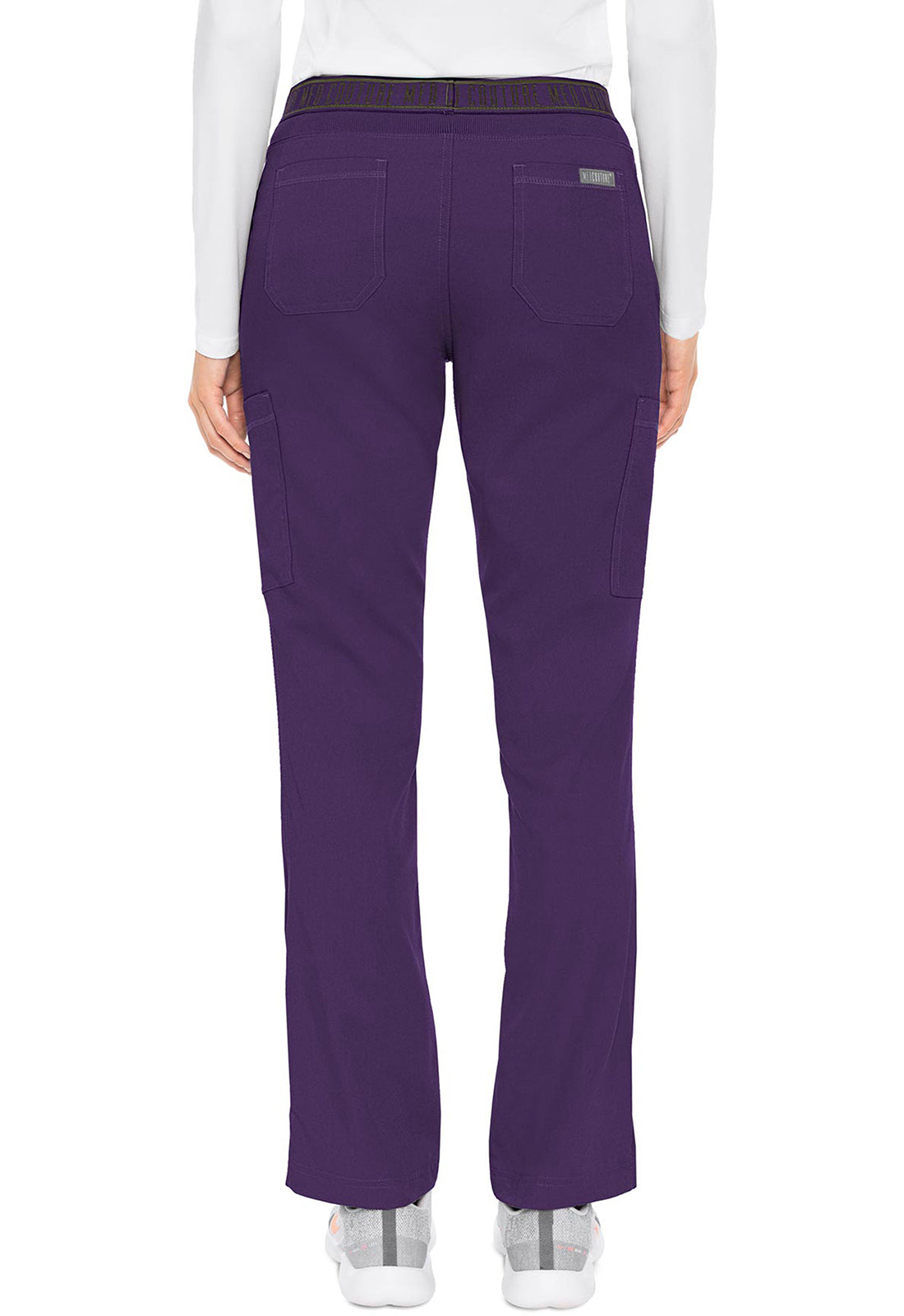 Touch MC7739 Women's Yoga 2 Cargo Pocket Scrub Pants Eggplant