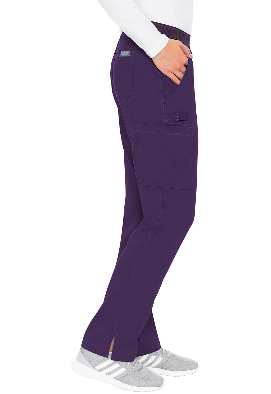 Touch MC7739 Women's Yoga 2 Cargo Pocket Scrub Pants Eggplant