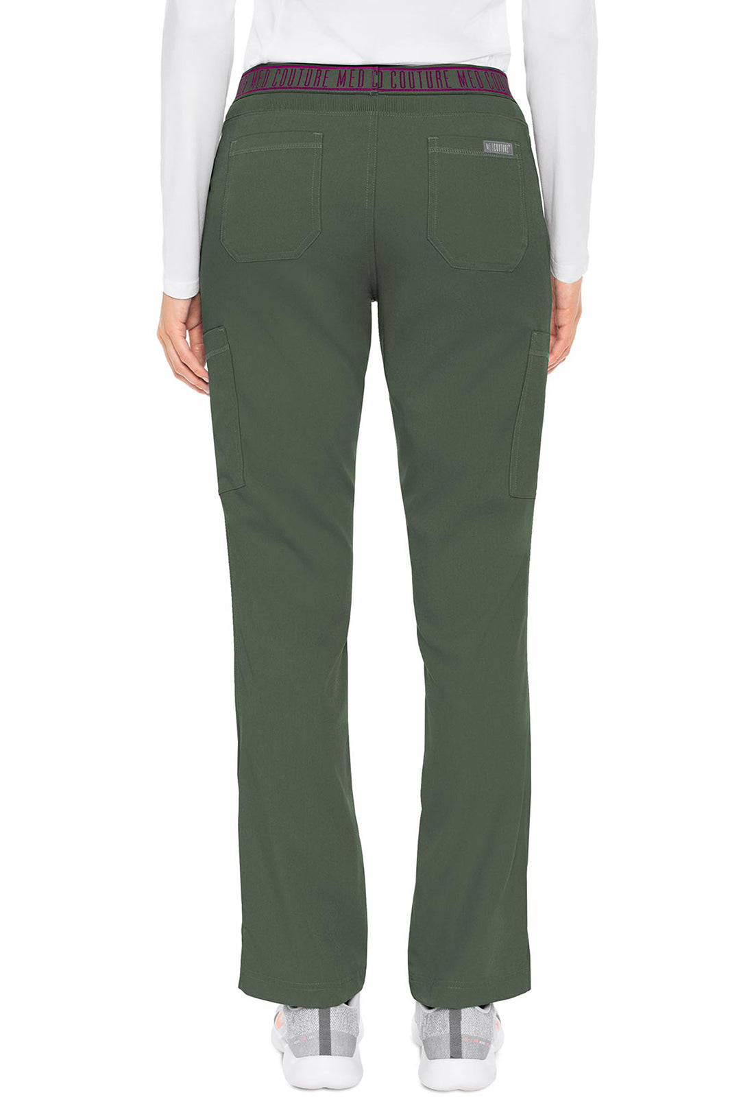 Touch MC7739 Women's Yoga 2 Cargo Pocket Scrub Pants Olive