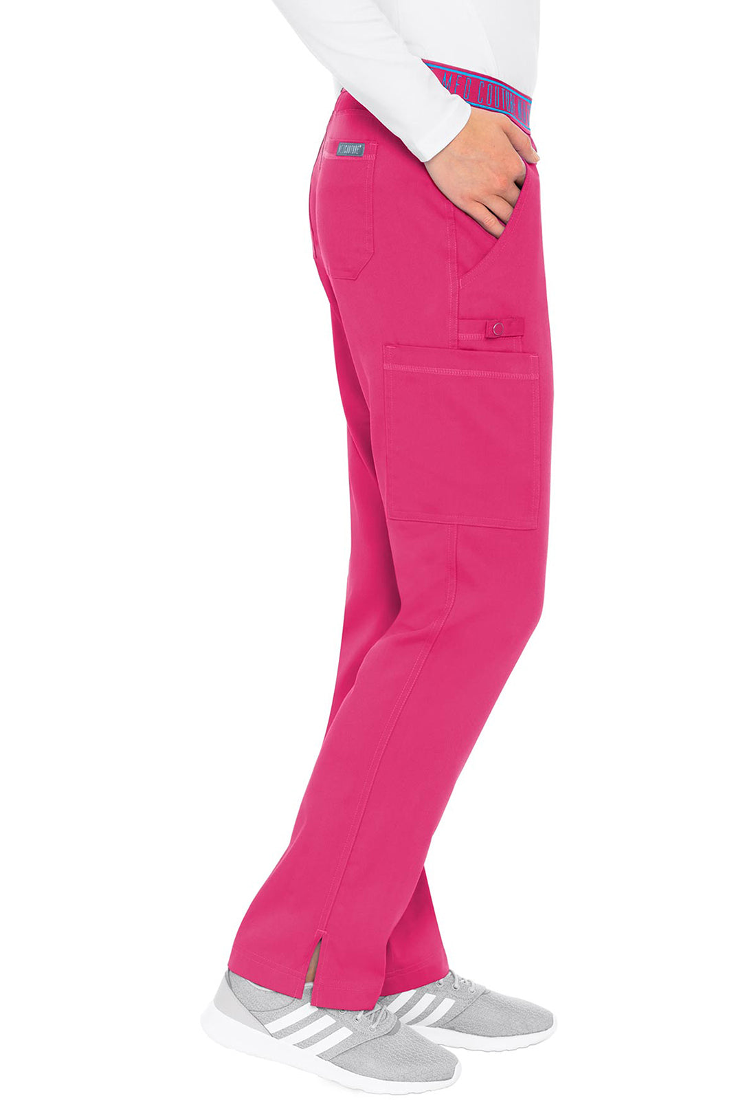 Touch MC7739 Women's Yoga 2 Cargo Pocket Scrub Pants Pink Punch
