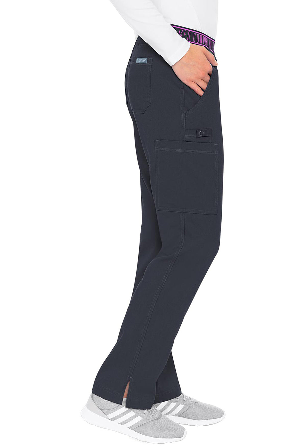 Touch MC7739 Women's Yoga 2 Cargo Pocket Scrub Pants Pewter