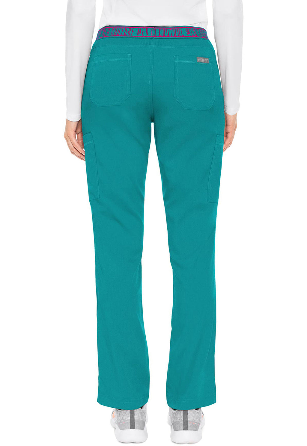 Touch MC7739 Women's Yoga 2 Cargo Pocket Scrub Pants Teal