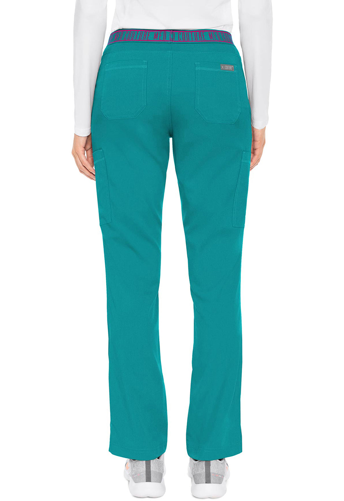Touch MC7739 Women's Yoga 2 Cargo Pocket Scrub Pants Teal