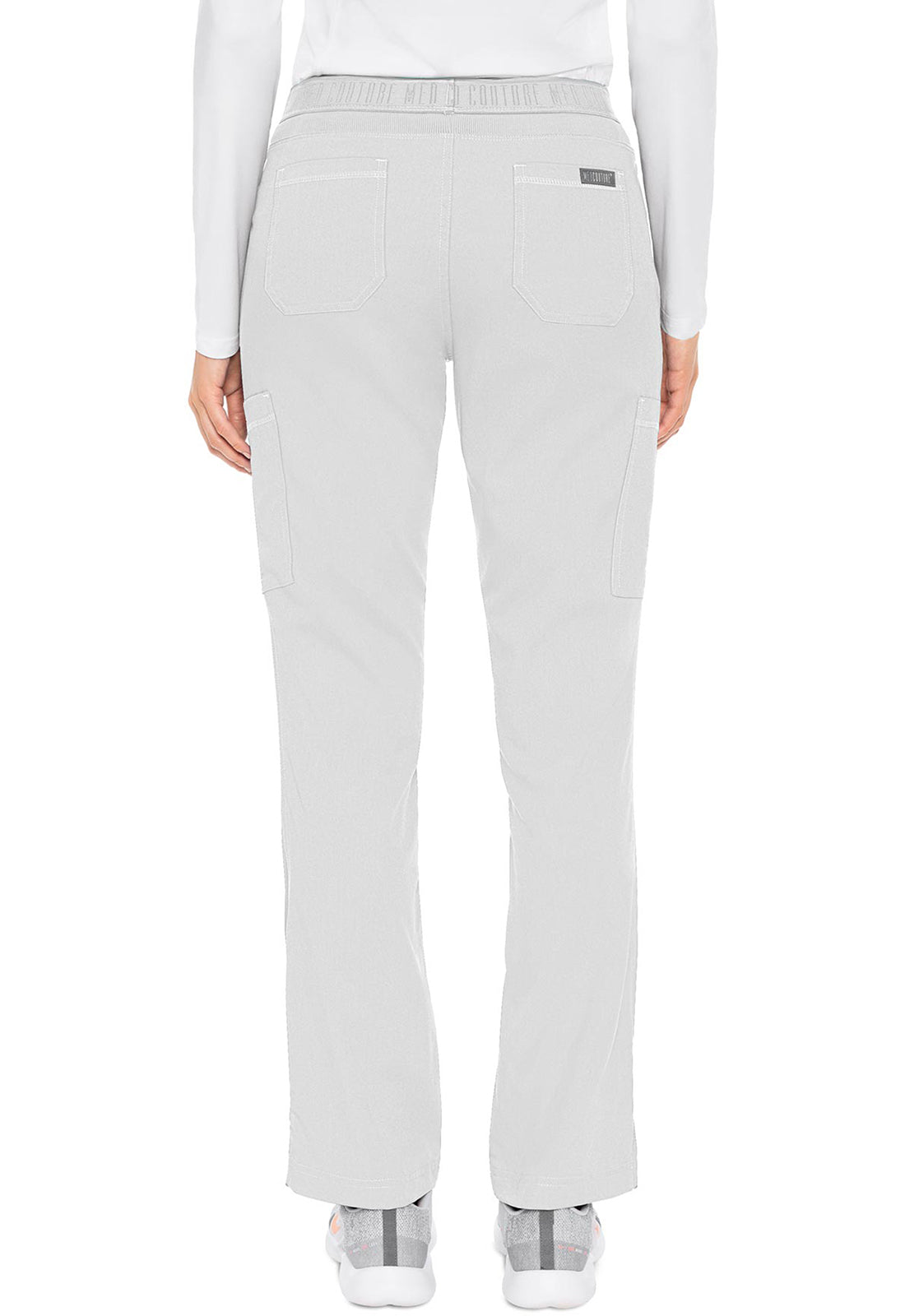Touch MC7739 Women's Yoga 2 Cargo Pocket Scrub Pants White