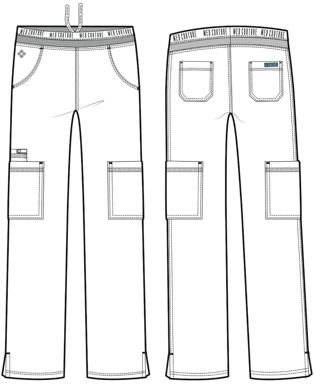 Touch MC7739 Women's Yoga 2 Cargo Pocket Scrub Pants Caribbean