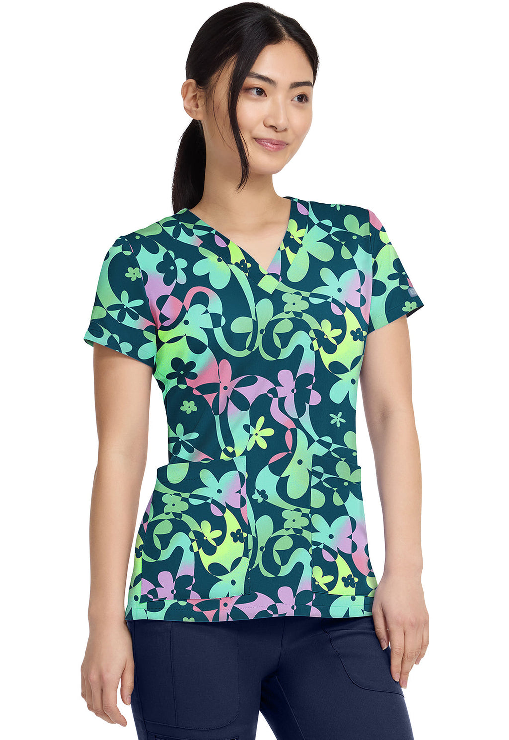 Prints MC8564 V-Neck Print Top Dizzy Daisy
