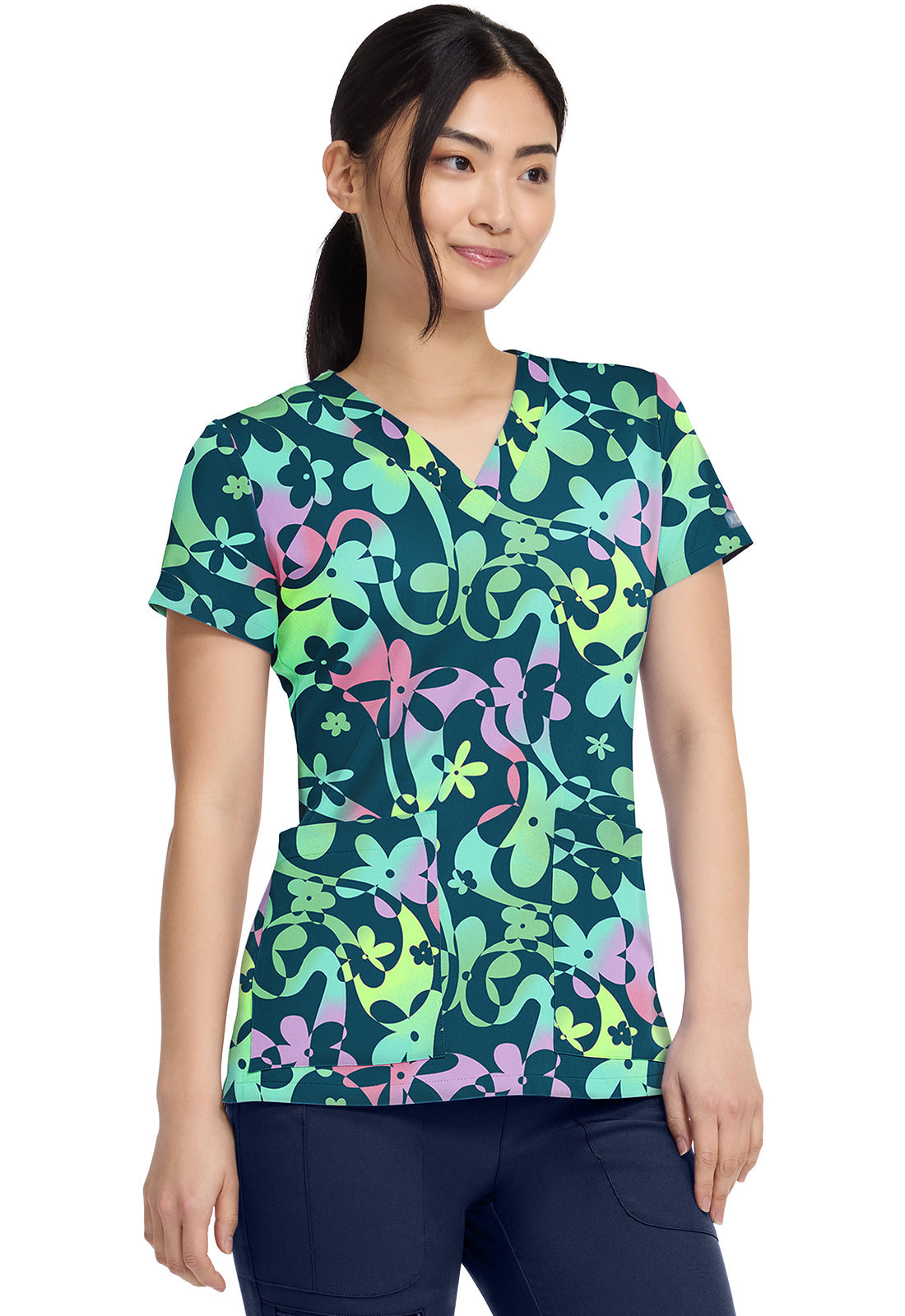 Prints MC8564 V-Neck Print Top Dizzy Daisy