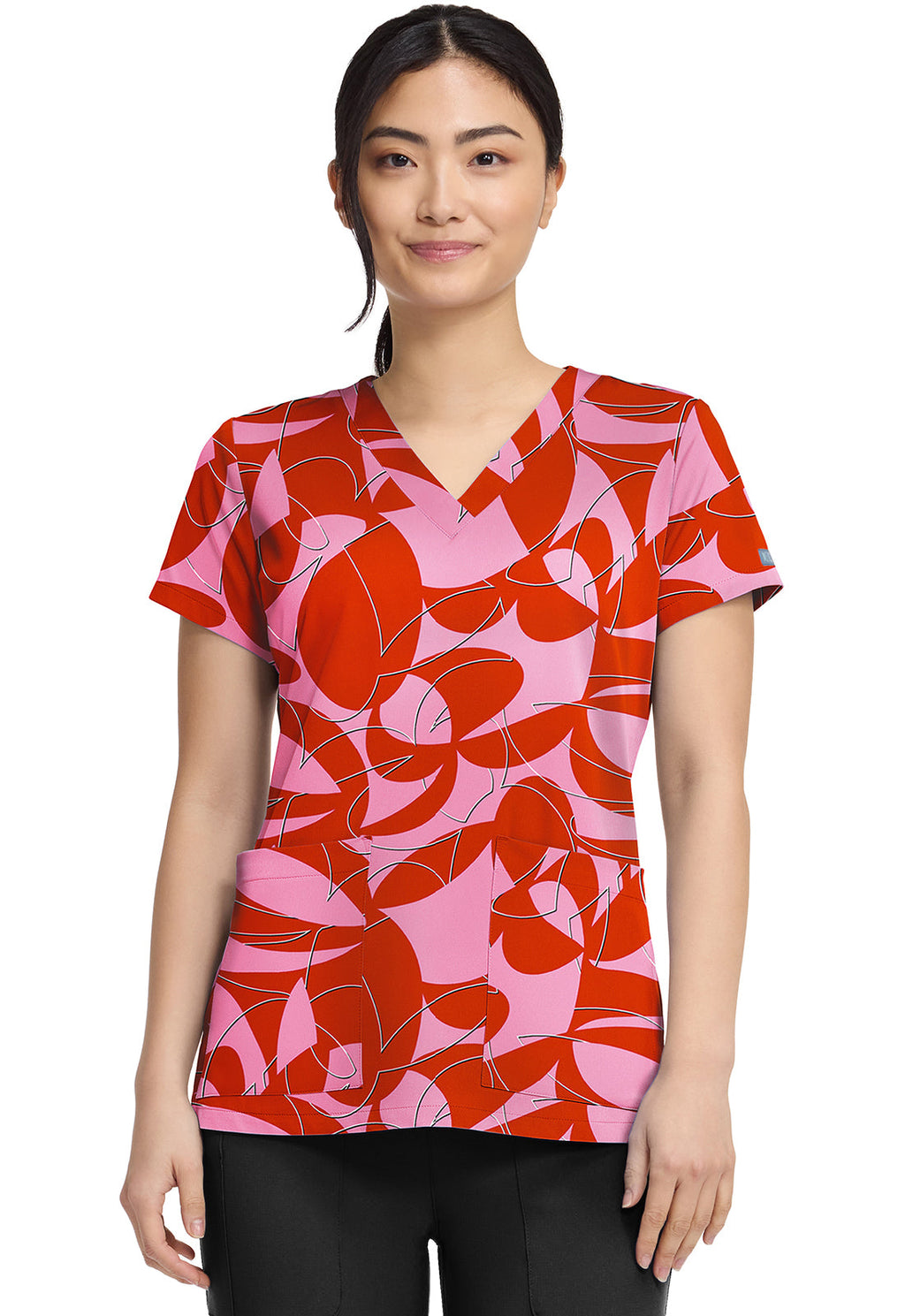 Prints MC8564 V-Neck Print Top Hopscotch