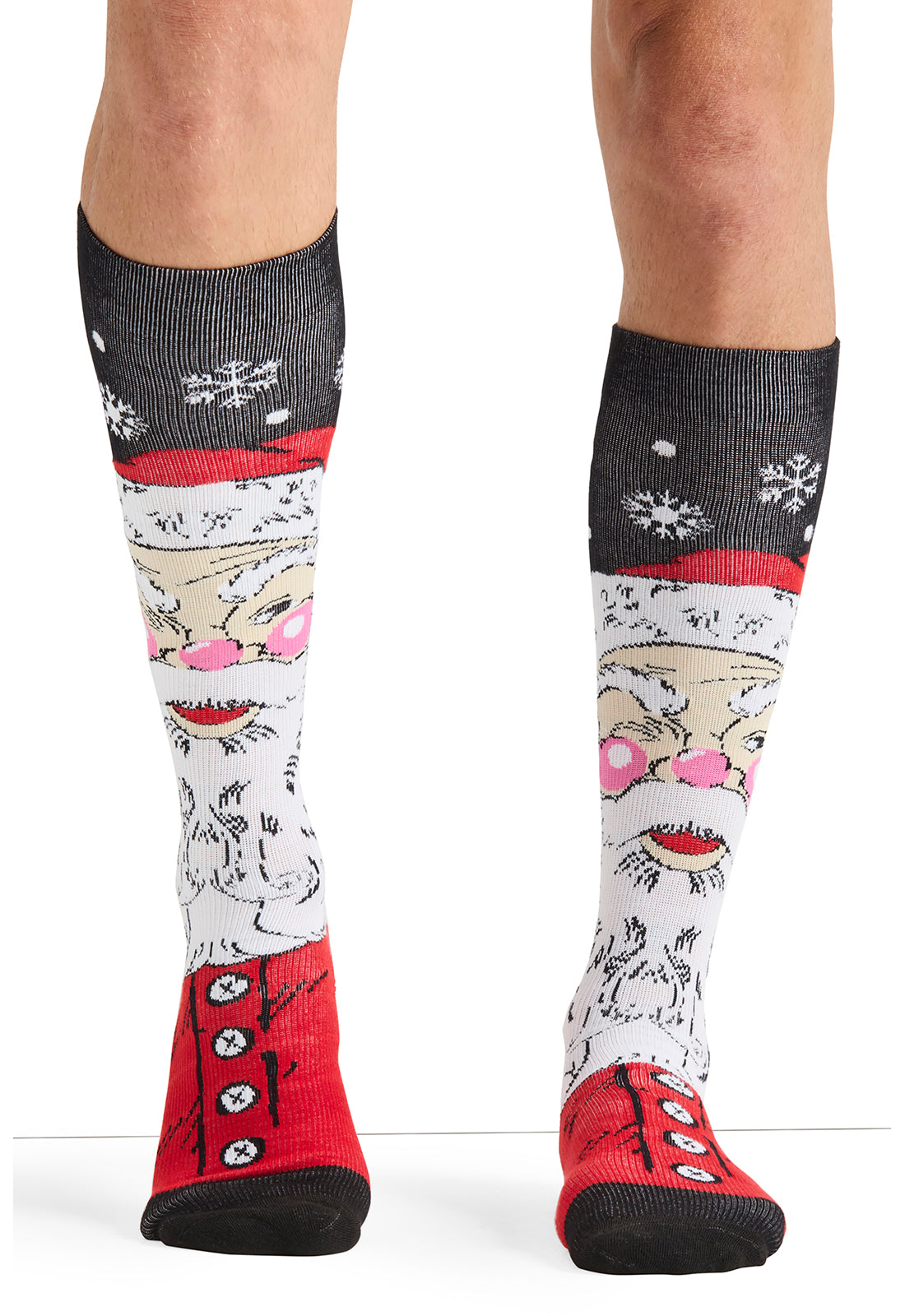 Legwear MPRINTSUPPOR Men's 10-15mmHg Compression Socks Santa Smiles