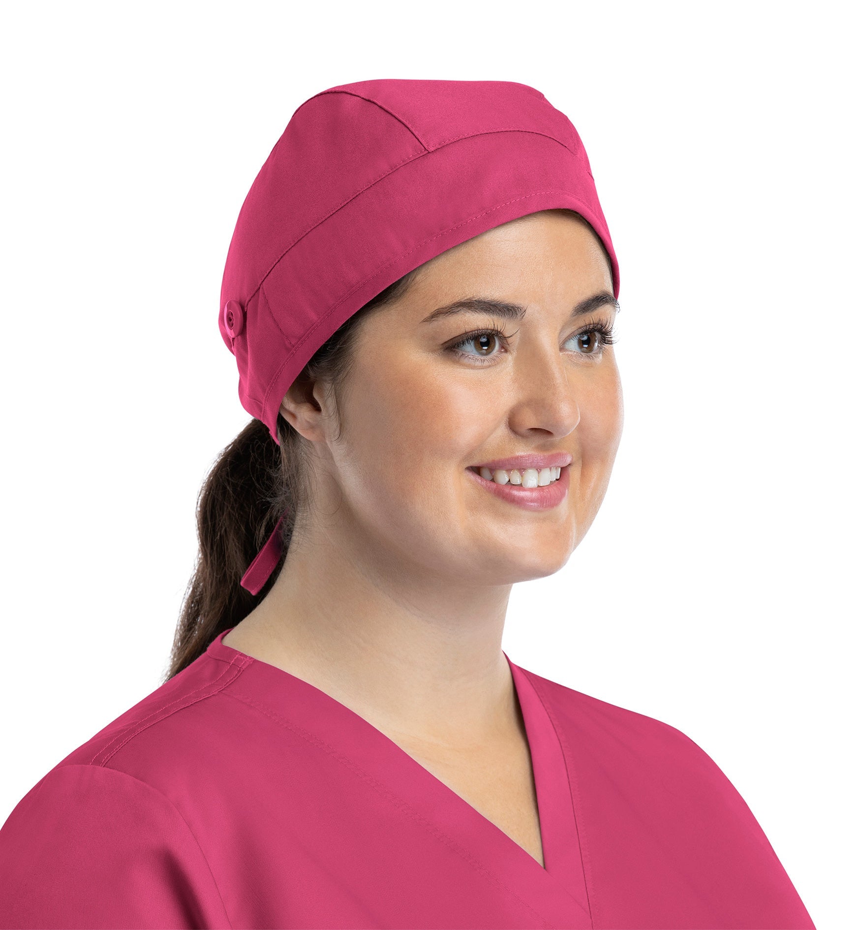 Scrub Caps NC015 Unisex Cap With Button Fuchsia (AZLP)
