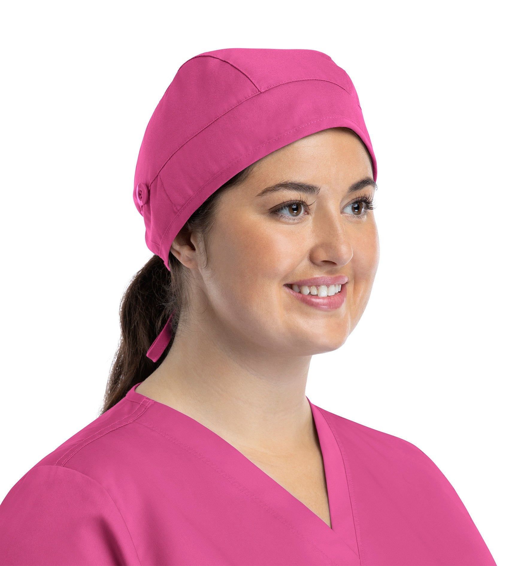 Scrub Caps NC015 Unisex Cap With Button Candy Pink (CPKB)