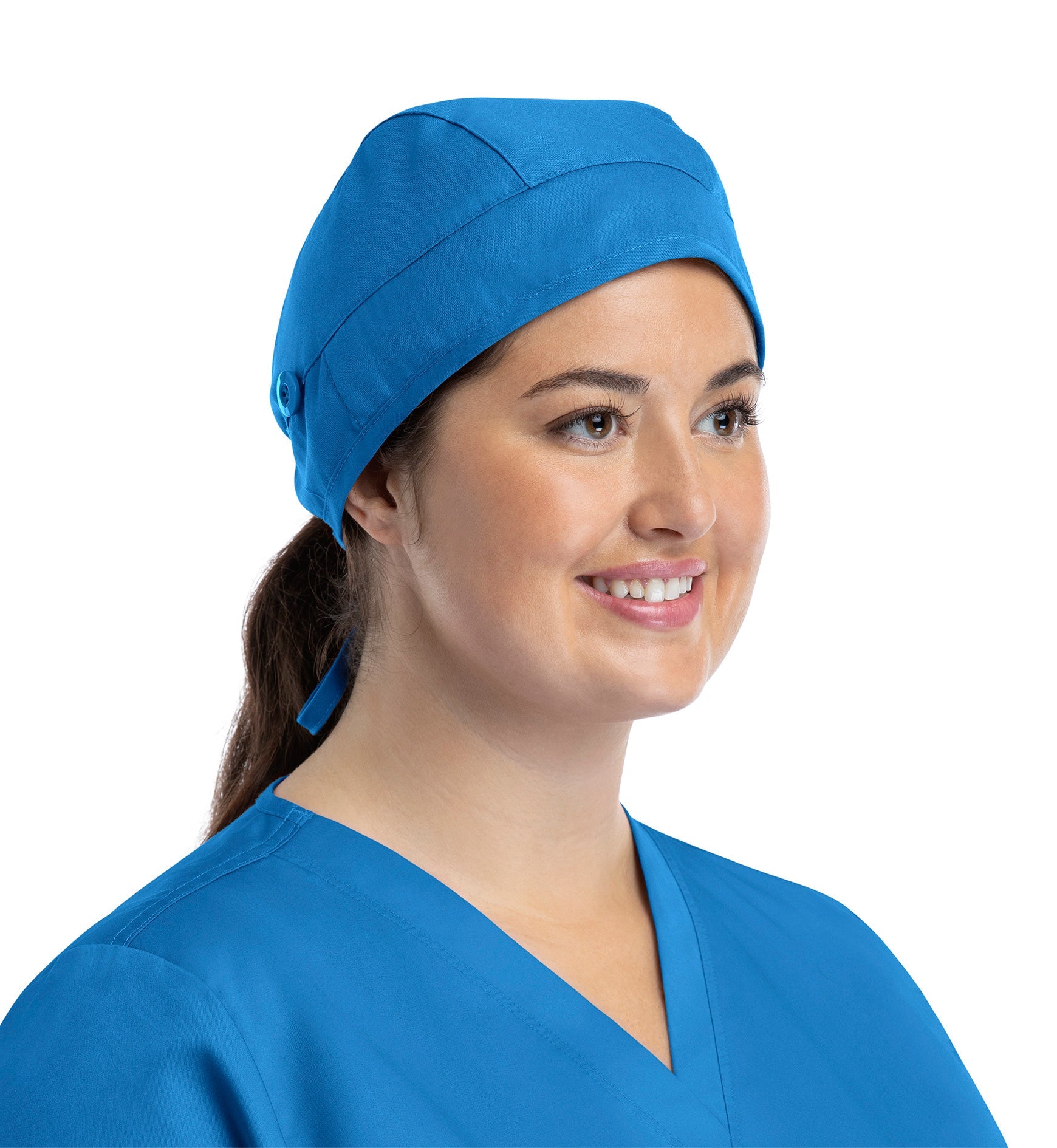 Scrub Caps NC015 Unisex Cap With Button Pacific Blue (PCBB)