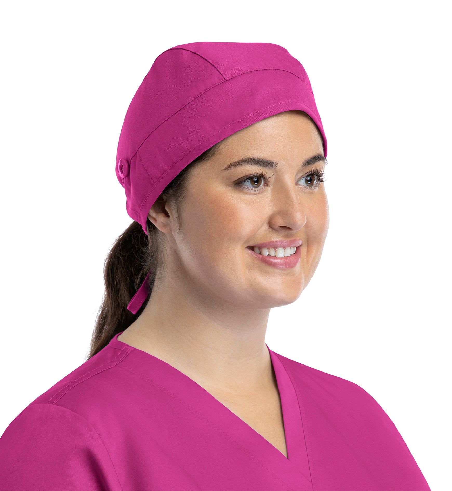 Scrub Caps NC015 Unisex Cap With Button Rose Pink (RPK)