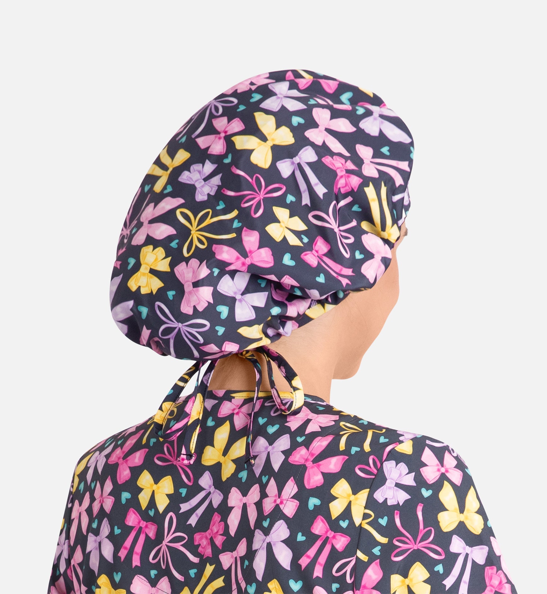 Scrub Cap NC325 Unisex Printed Bouffant Cap Ribbons of hope