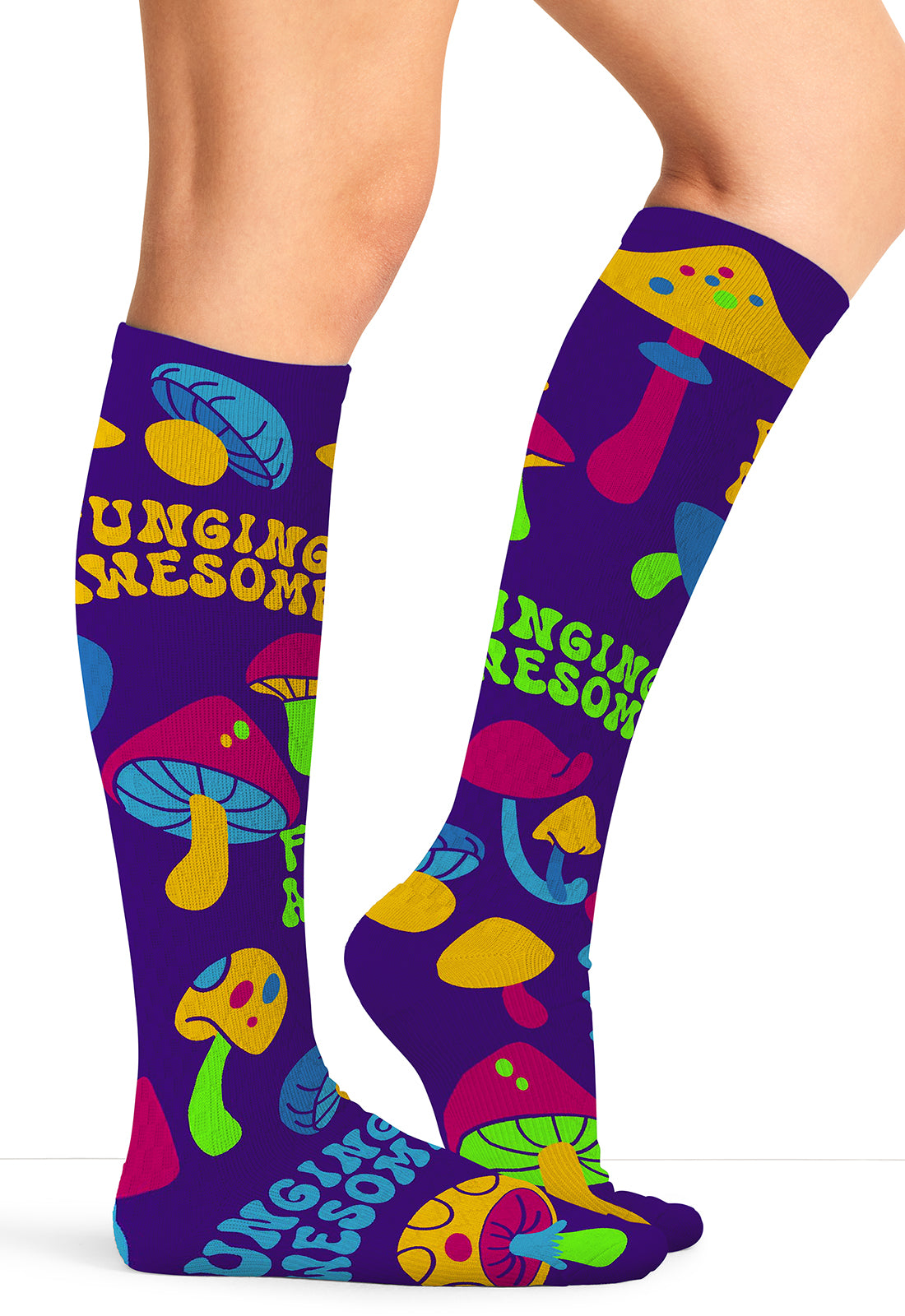 Legwear PRINTSUPPOR Women's 10-15mmHg Compression Socks Fungi