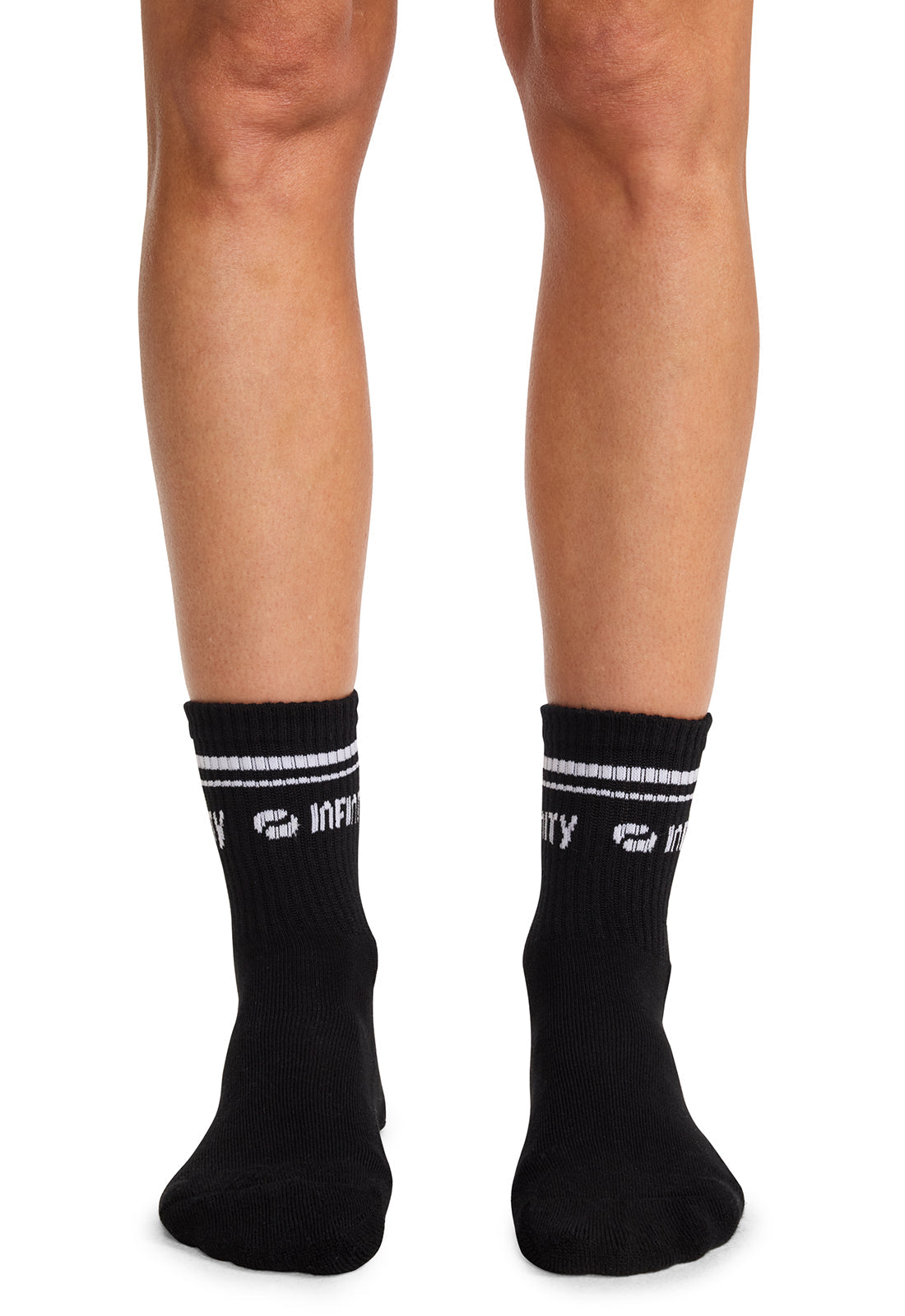 Infinity Legwear RALLY Unisex Athletic Crew Socks Black/White