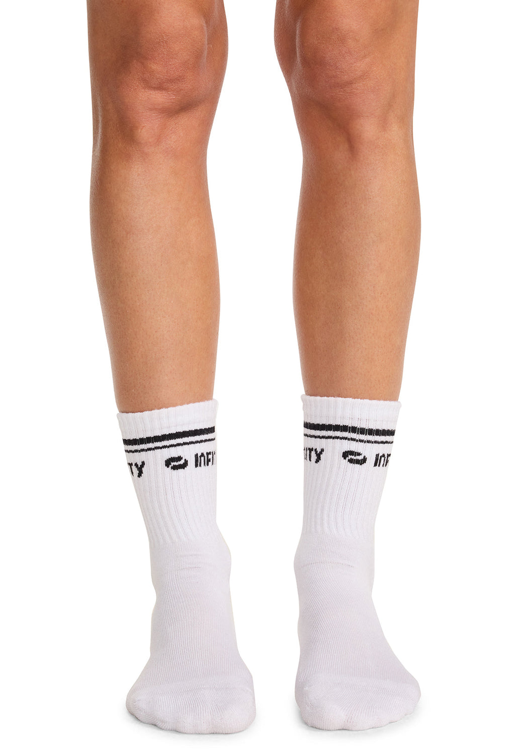 Infinity Legwear RALLY Unisex Athletic Crew Socks White/Black