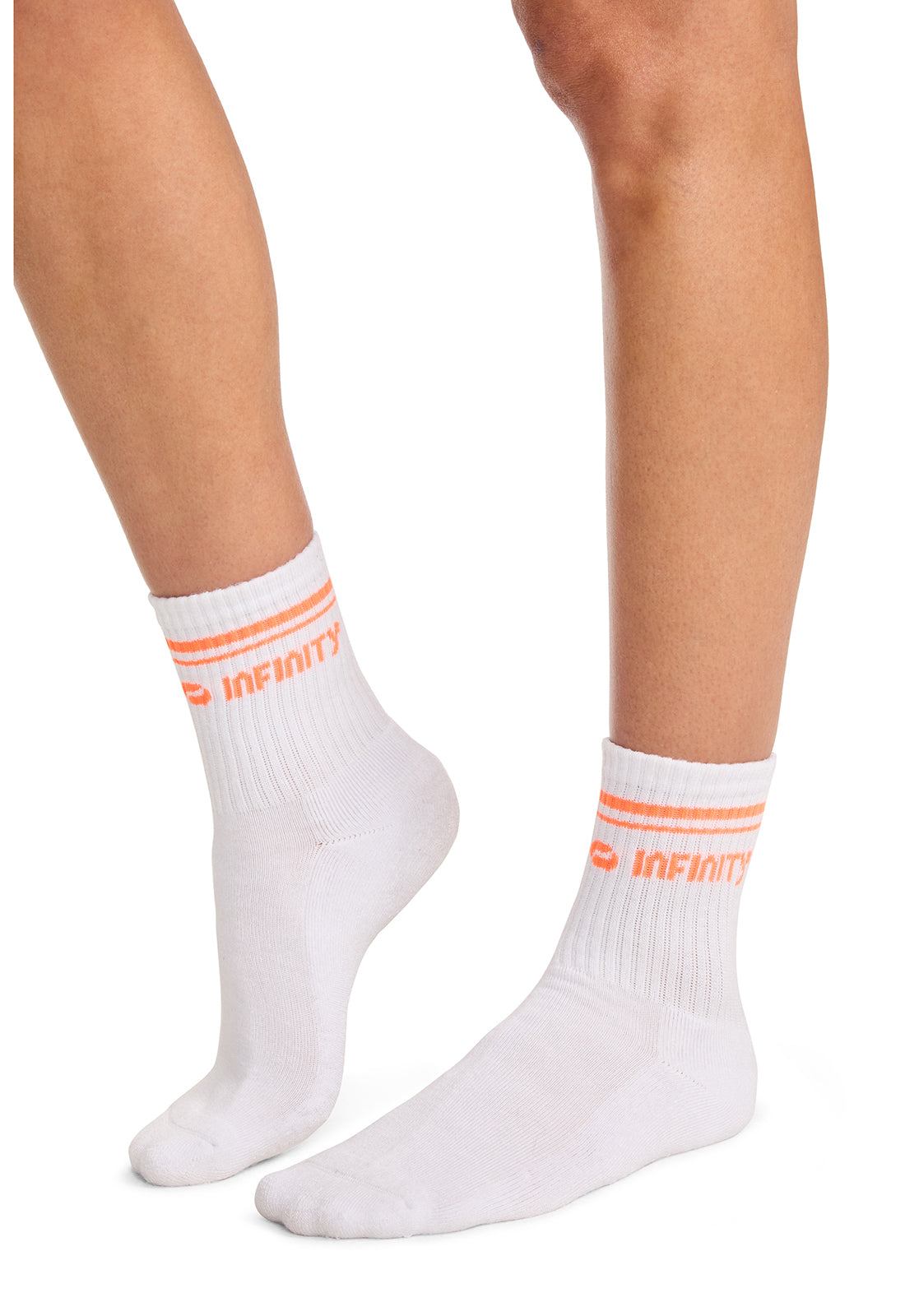 Legwear RALLY Athletic Crew Socks White/Vivid Orange