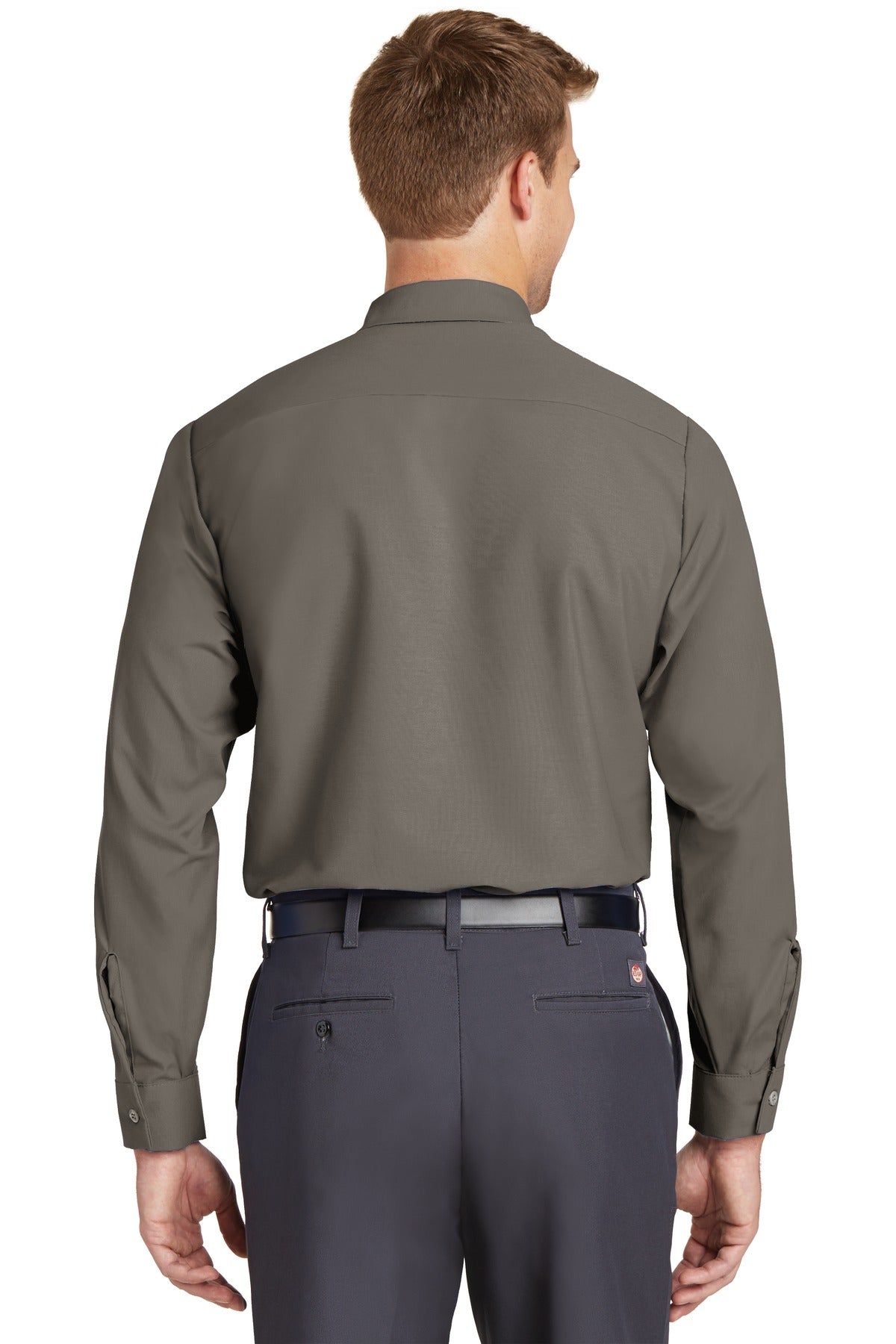 Red Kap Long Size Long Sleeve Industrial Work Shirt SP14LONG Grey