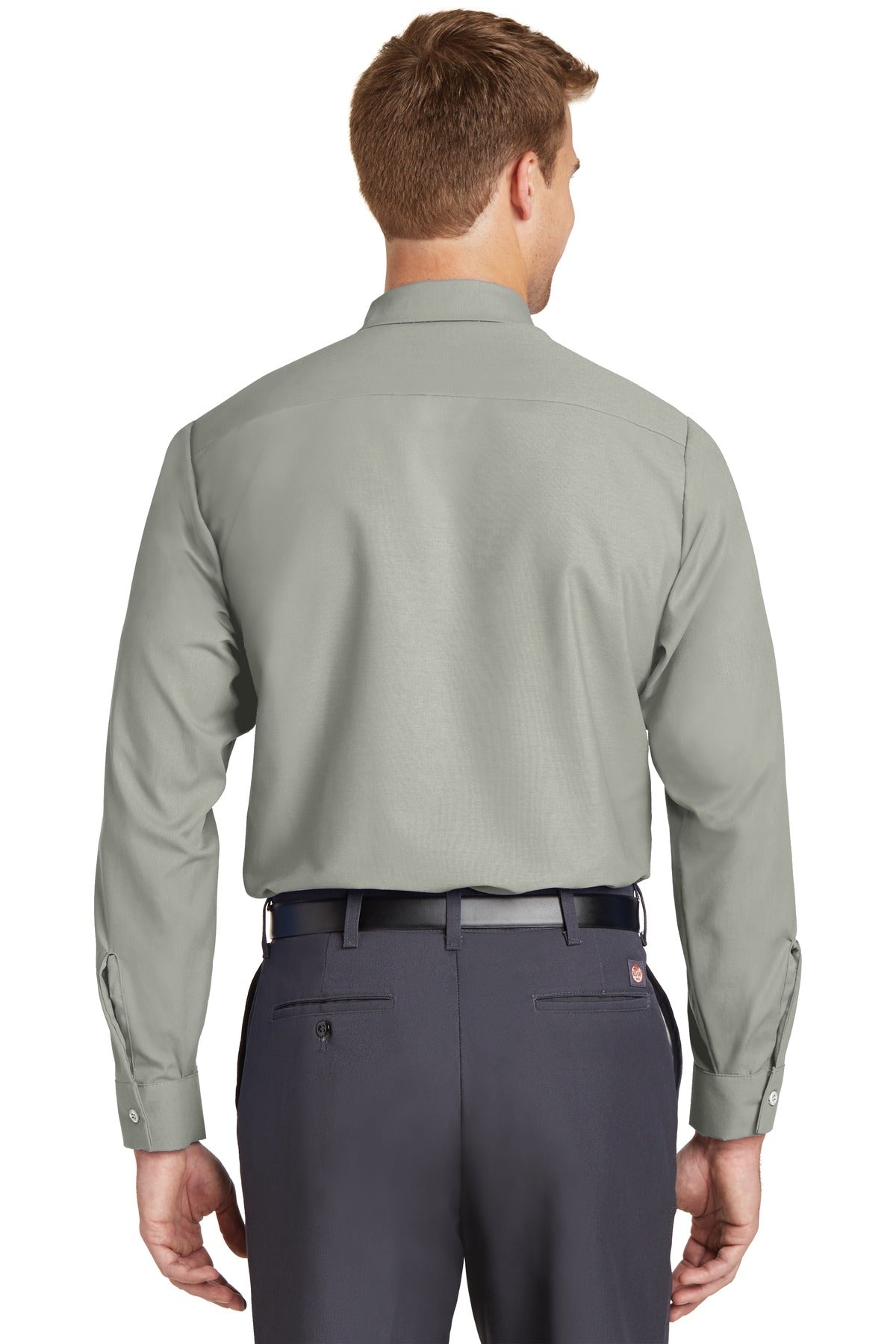 Red Kap Long Size Long Sleeve Industrial Work Shirt SP14LONG Light Grey