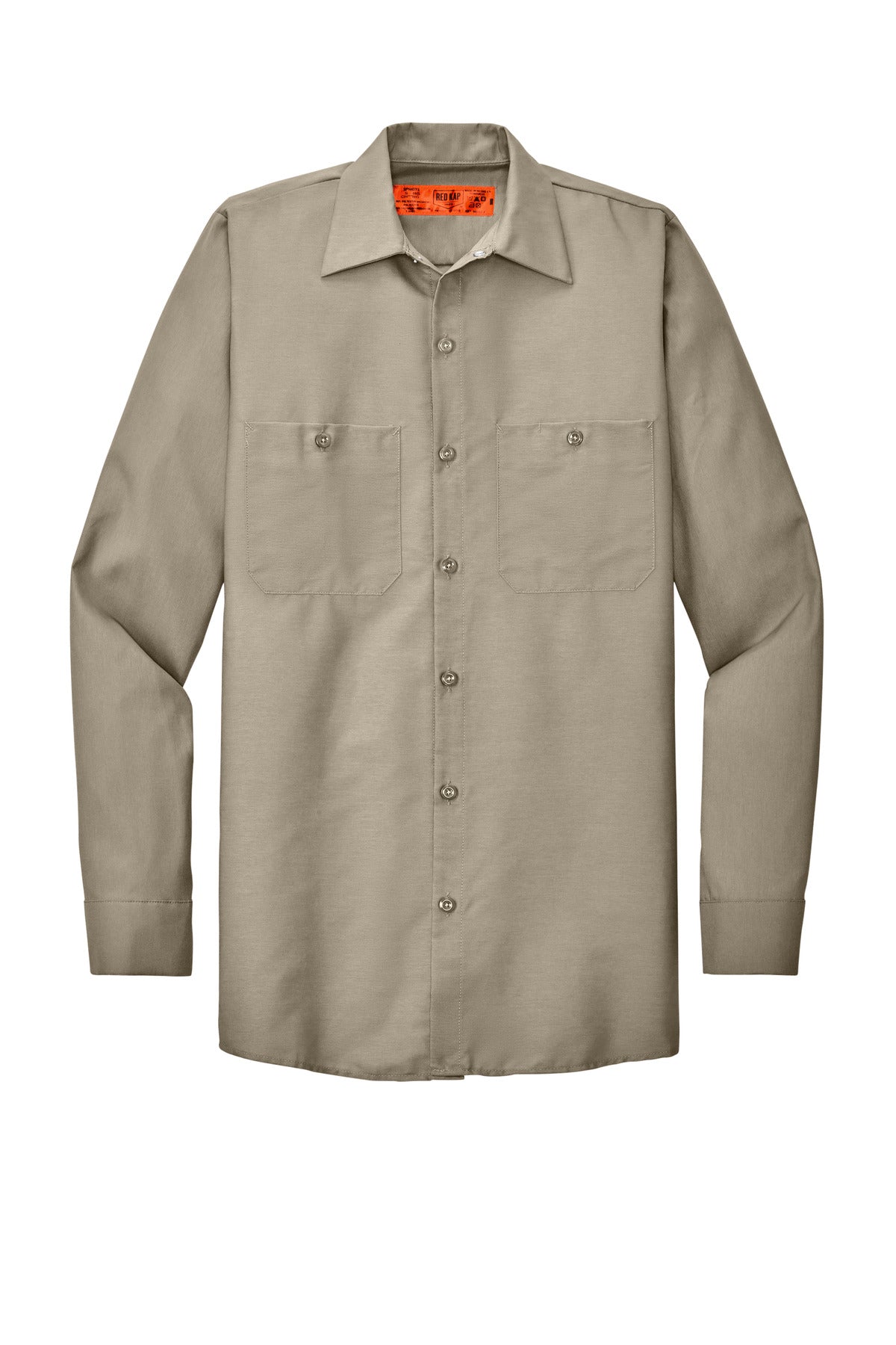 Red Kap Long Size Long Sleeve Industrial Work Shirt SP14LONG Light Tan