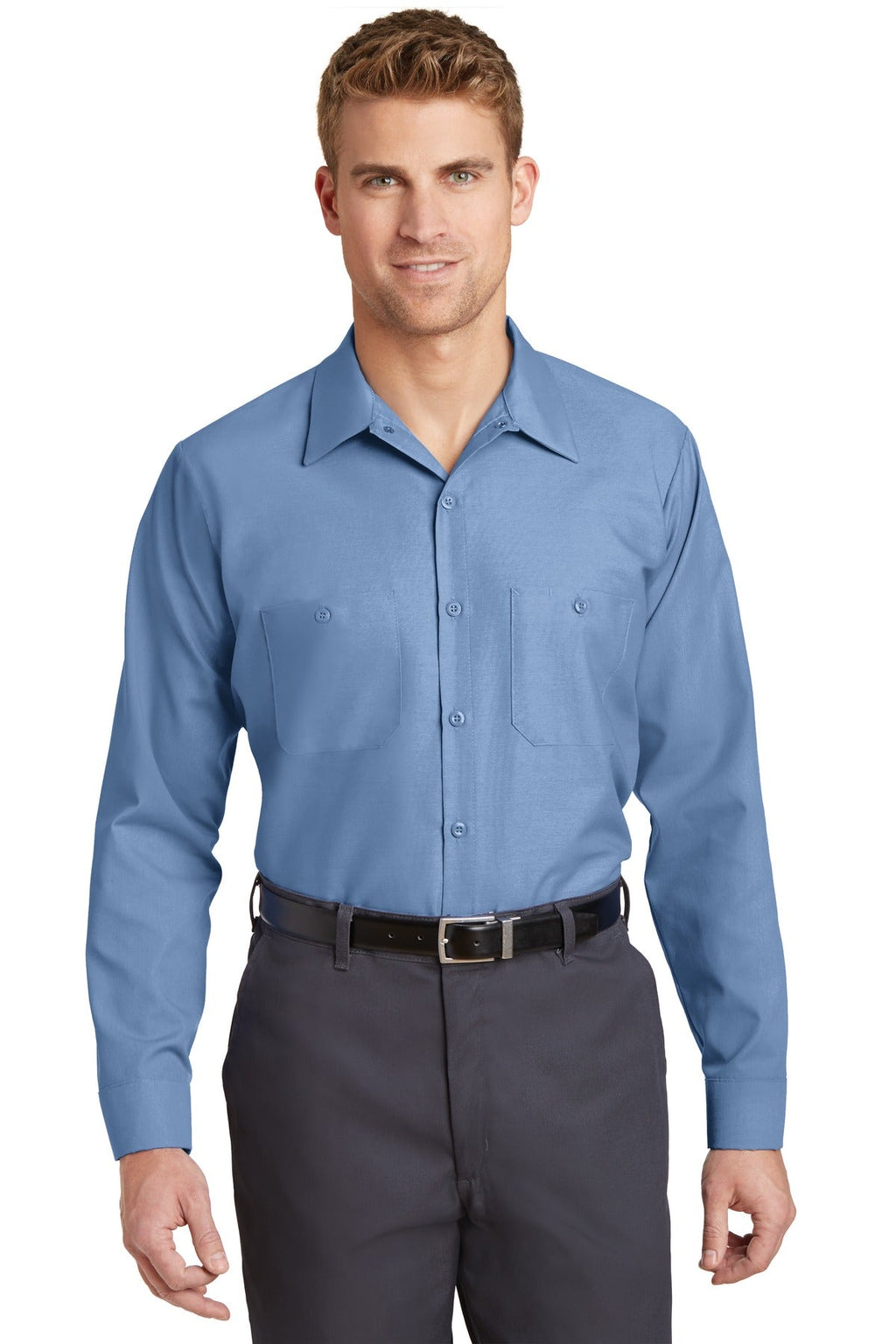 Red Kap Long Size Long Sleeve Industrial Work Shirt SP14LONG Petrol Blue