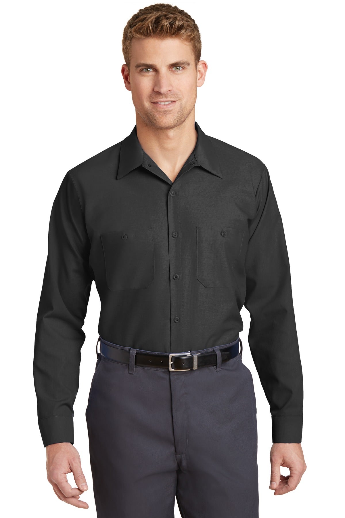 Red Kap Long Sleeve Industrial Work Shirt SP14 Charcoal
