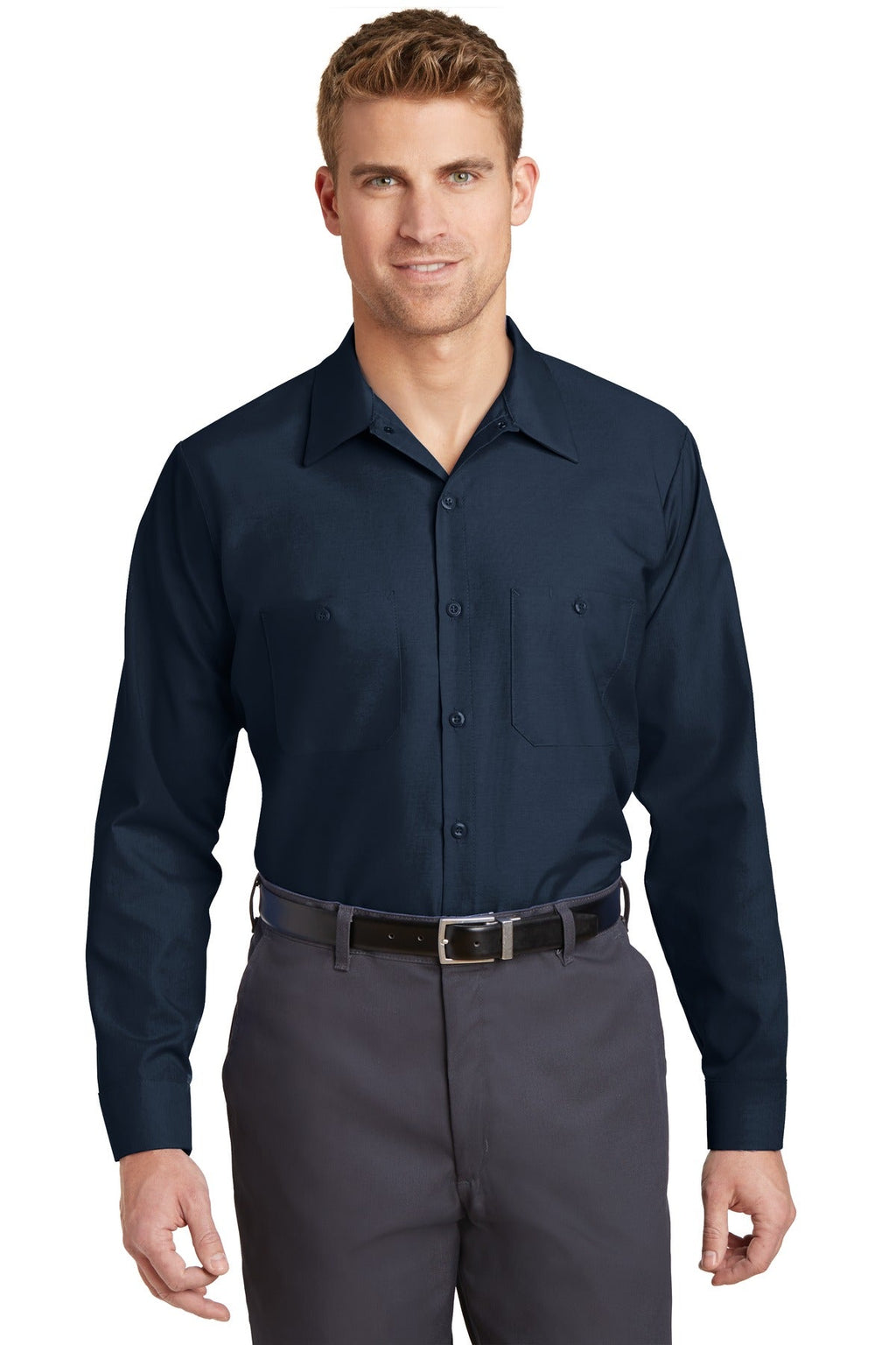 Red Kap Long Sleeve Industrial Work Shirt SP14 Navy