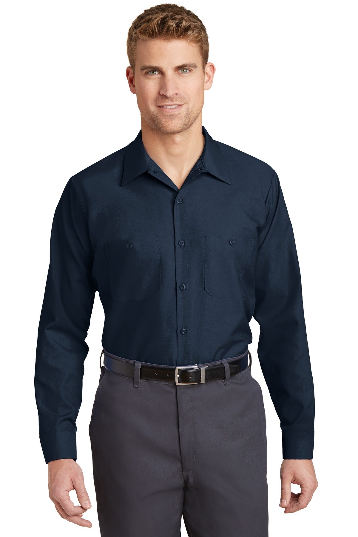 Red Kap Long Sleeve Industrial Work Shirt SP14 Navy