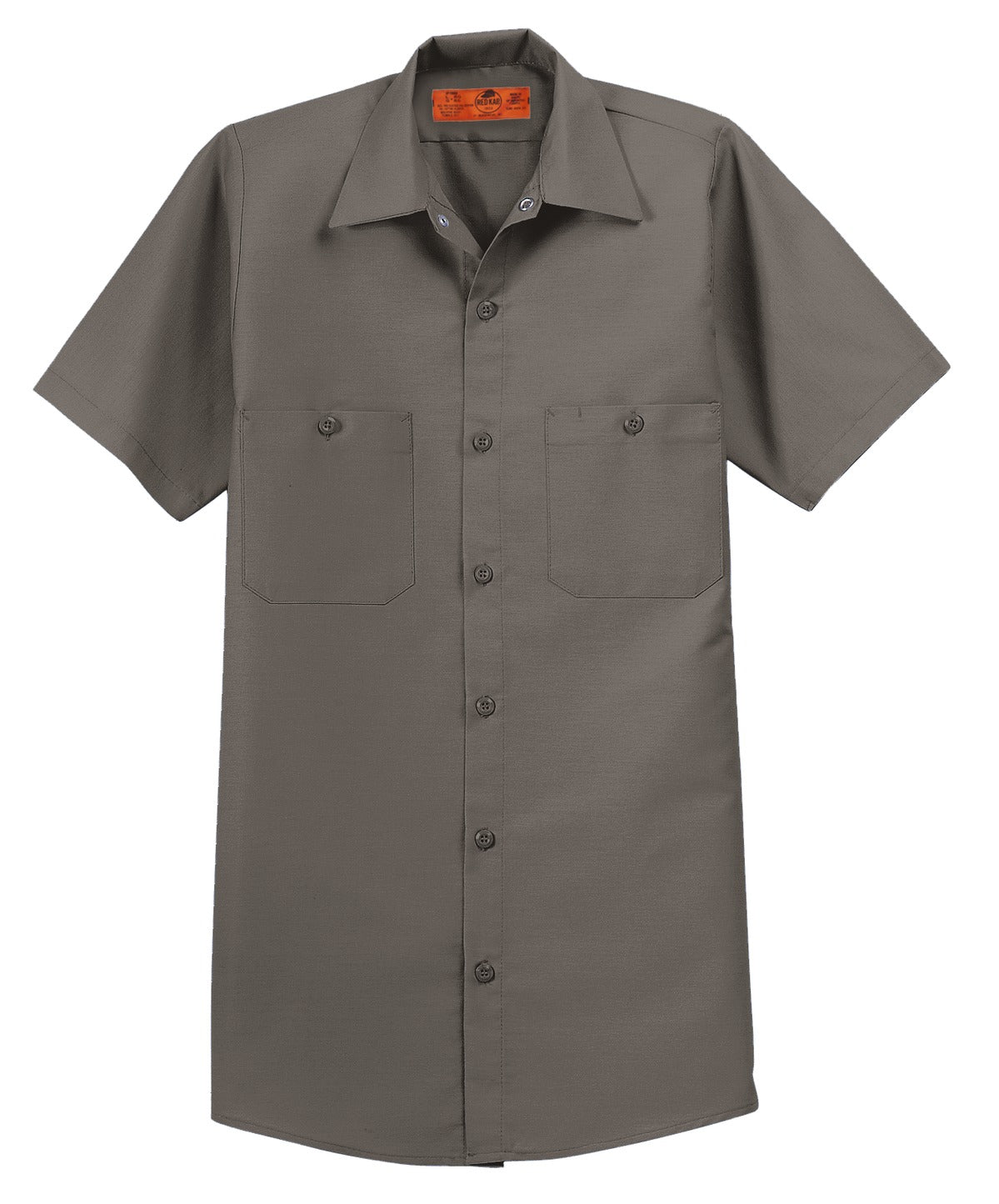 Red Kap Long Size Short Sleeve Industrial Work Shirt SP24LONG Grey