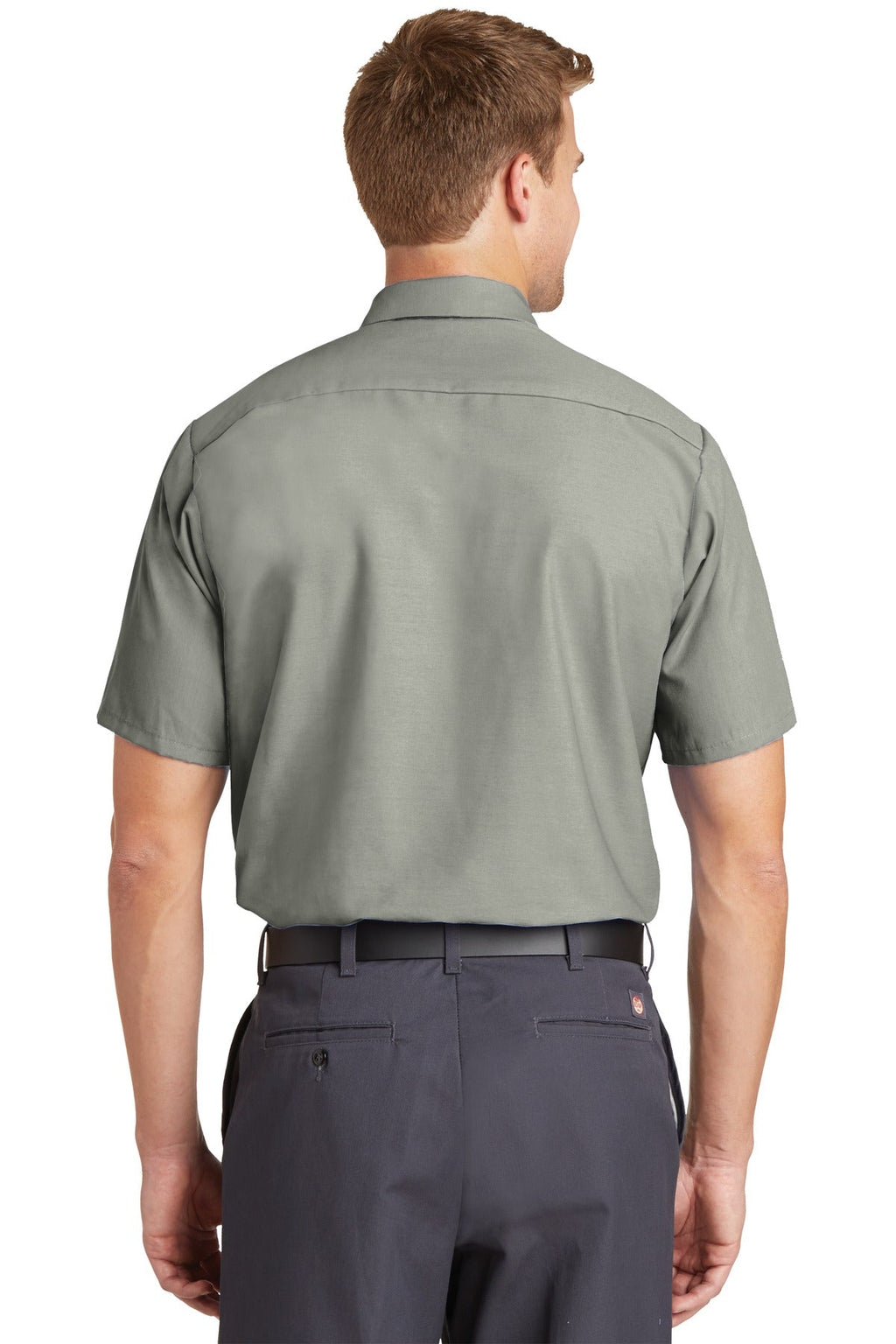 Red Kap Long Size Short Sleeve Industrial Work Shirt SP24LONG Light Grey