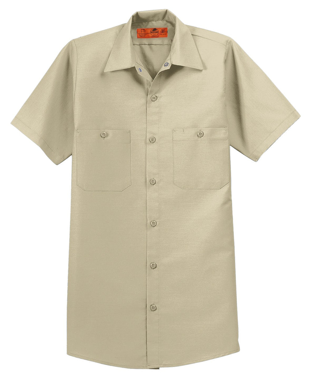 Red Kap Long Size Short Sleeve Industrial Work Shirt SP24LONG Light Tan